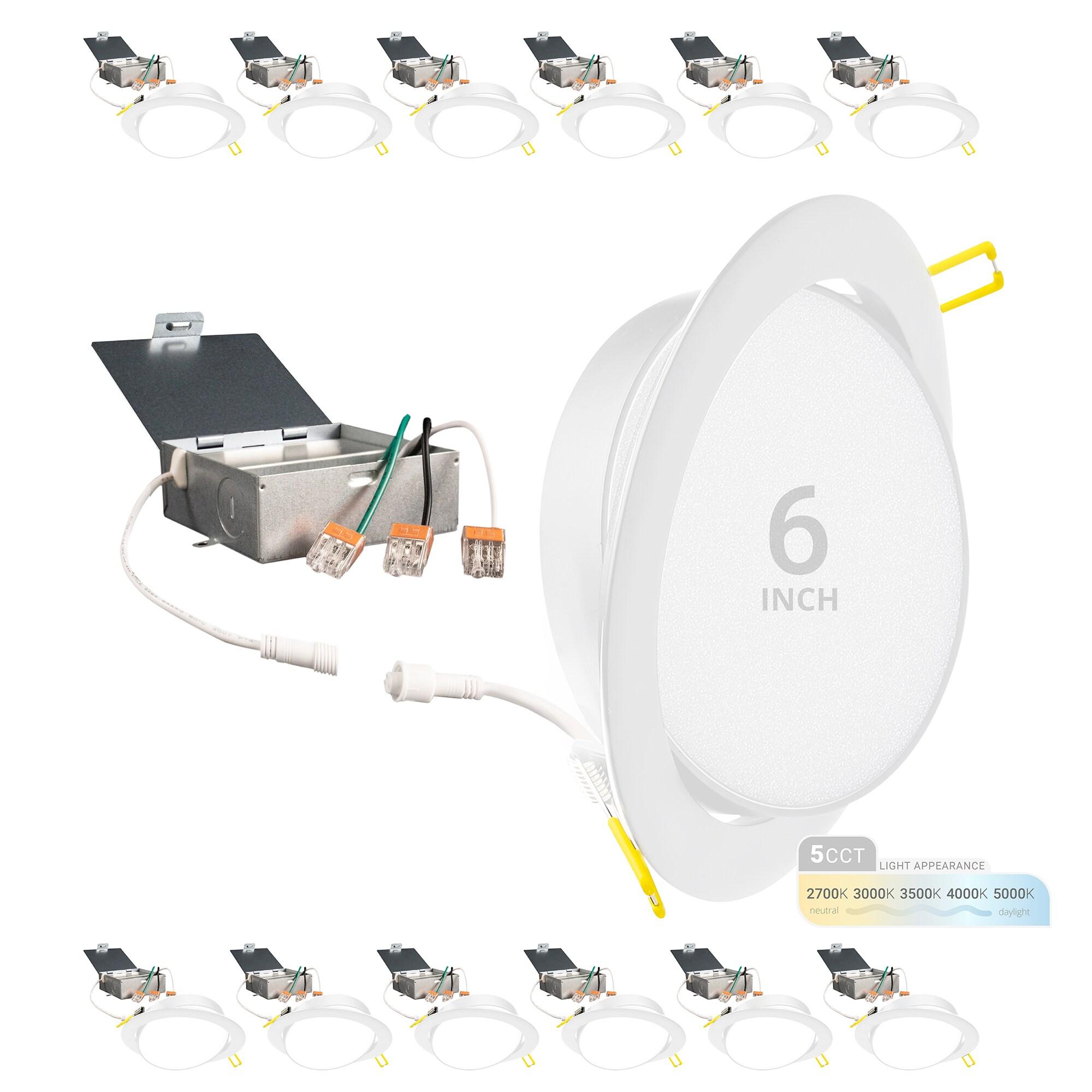 Adjustable Downlight 6.87'' Selectable Color Temperature Dimmable Air-Tight IC Rated LED Canless Recessed Lighting Kit