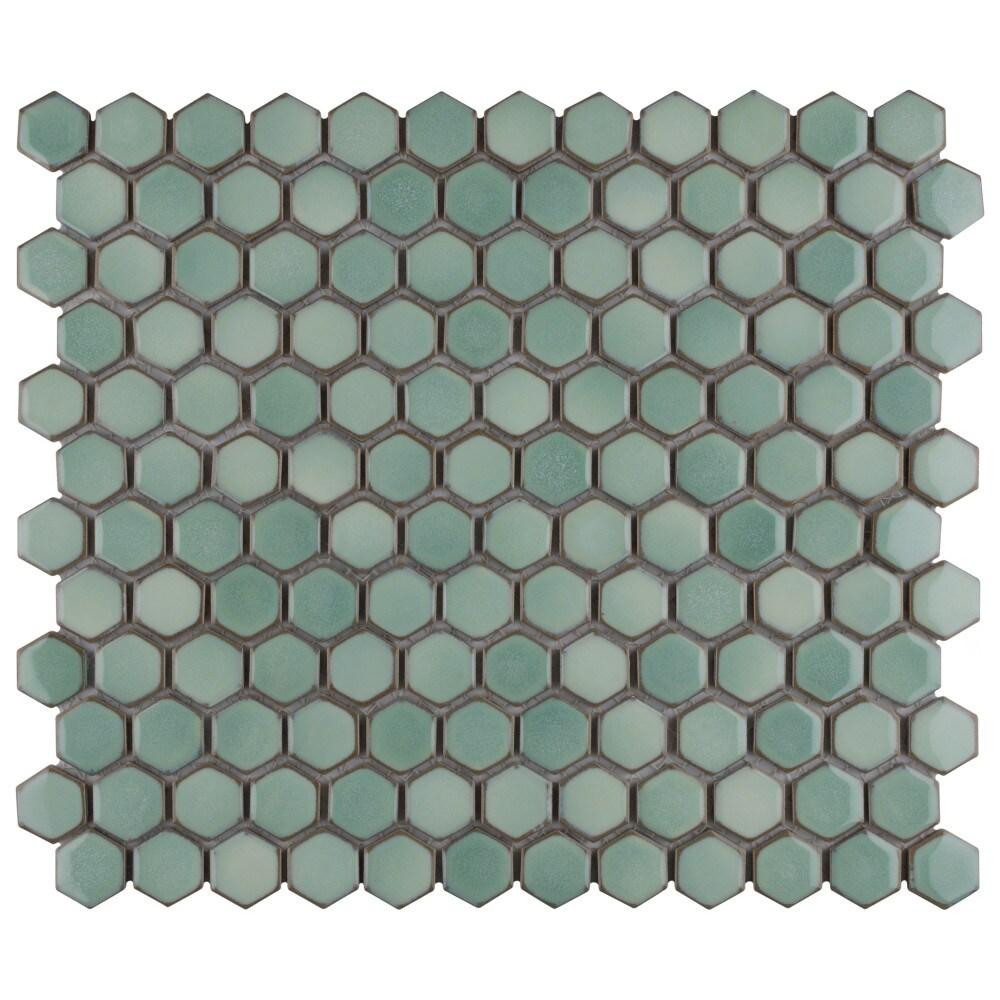 Hudson 1" Hex 11-7/8 " x 13-1/4 " Porcelain Mosaic Floor and Wall Tile