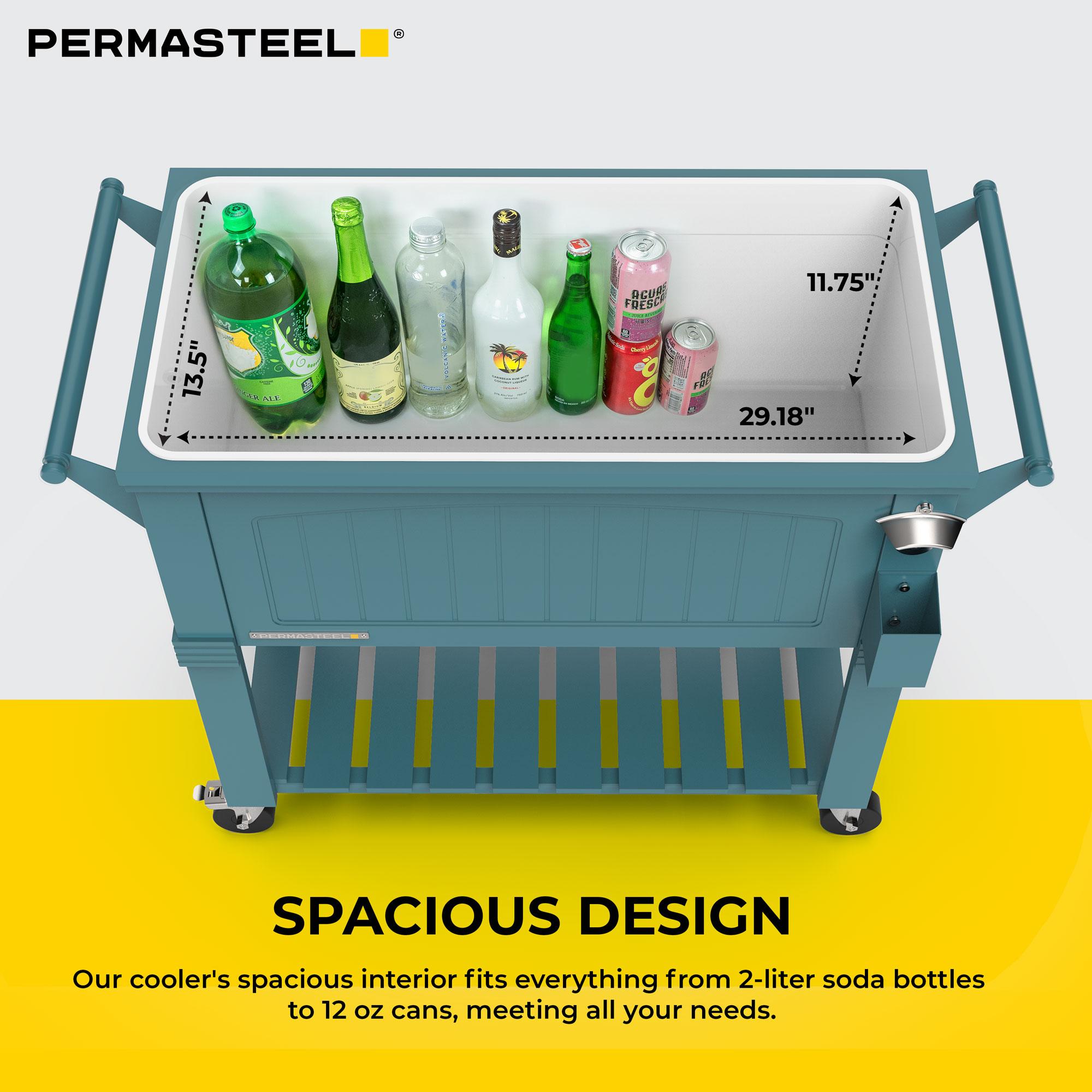 Permasteel 80 Qt. Furniture Style Rolling Patio Cooler