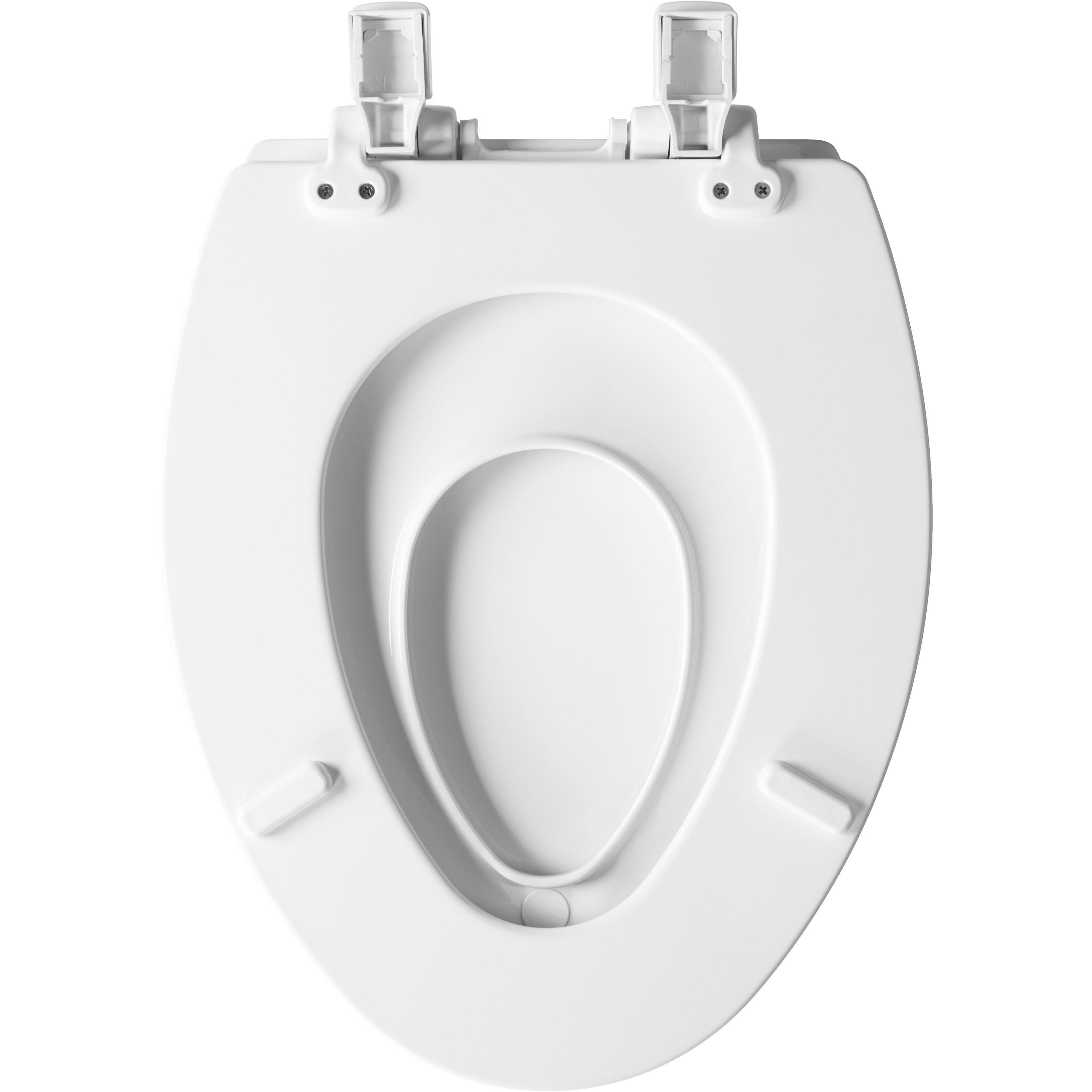 NextStep2 White Elongated Slow-Close Toilet Seat with Plastic Hinges