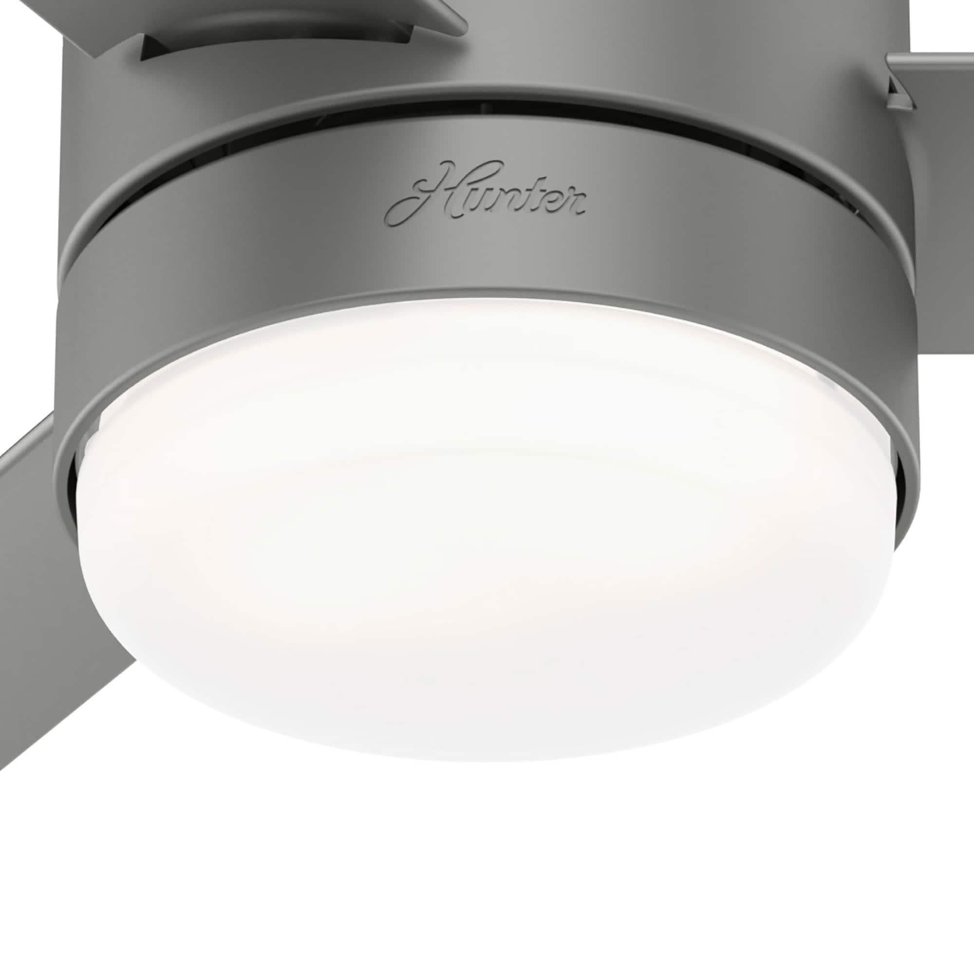 Hunter Fan 44" Gilmour 3 - Blade Outdoor Flush Mount Ceiling Fan with Remote Control and Light Kit Included