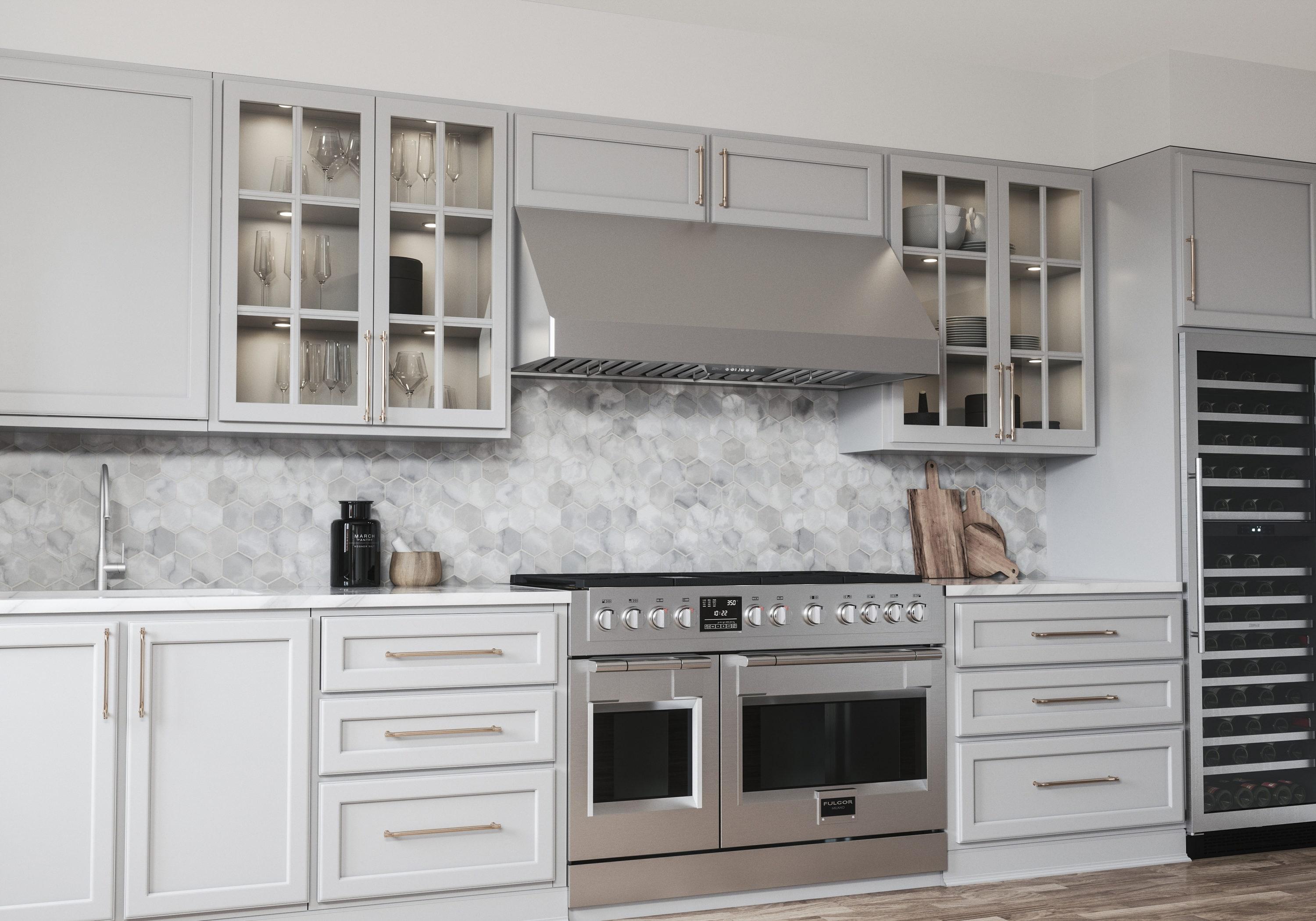 Zephyr Tempest II 48" 650 CFM Wall Mount Range Hood with LED Light in Stainless Steel