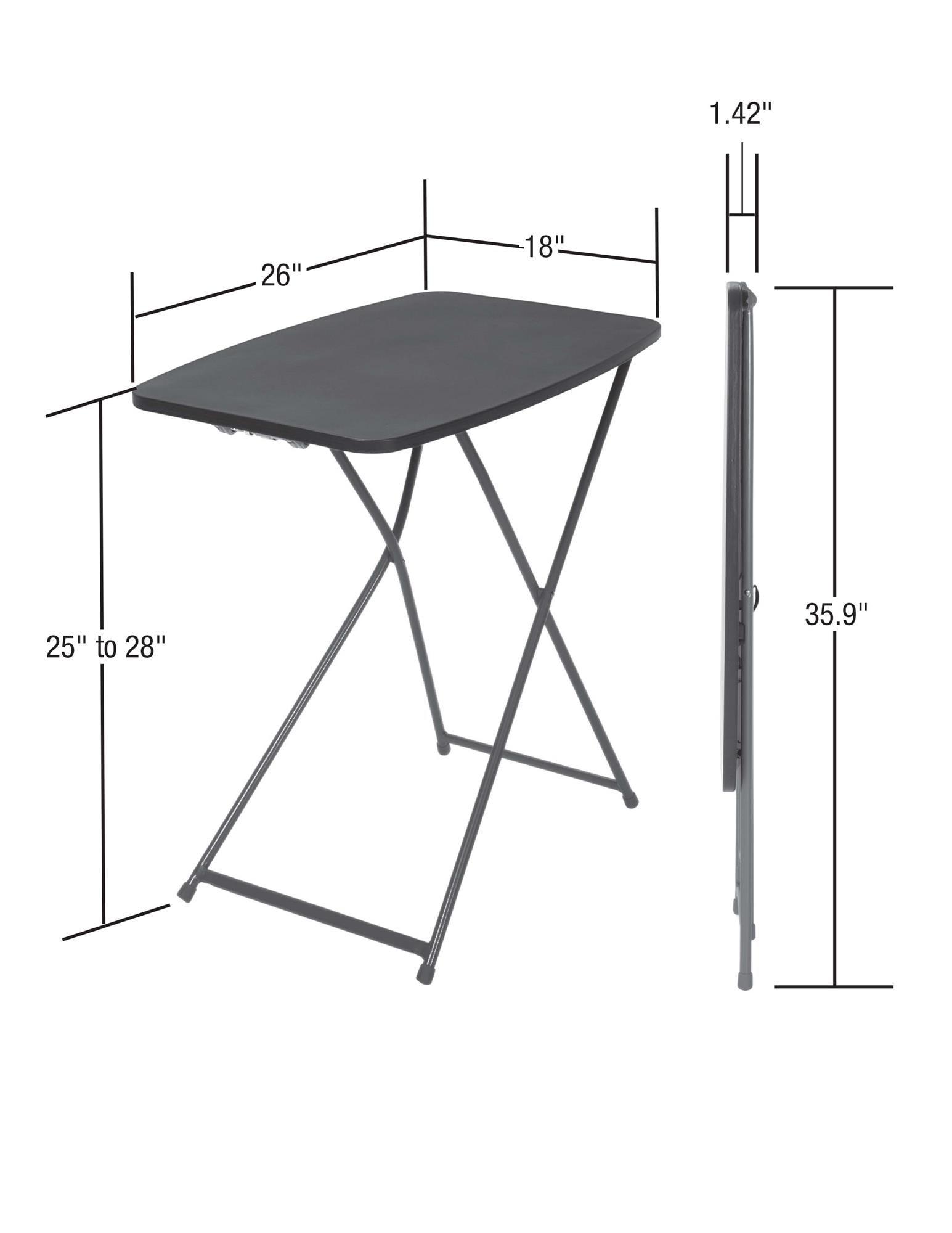 COSCO Personal Folding Activity Table, Multi-Purpose, Adjustable Height, Black, 2-Pack