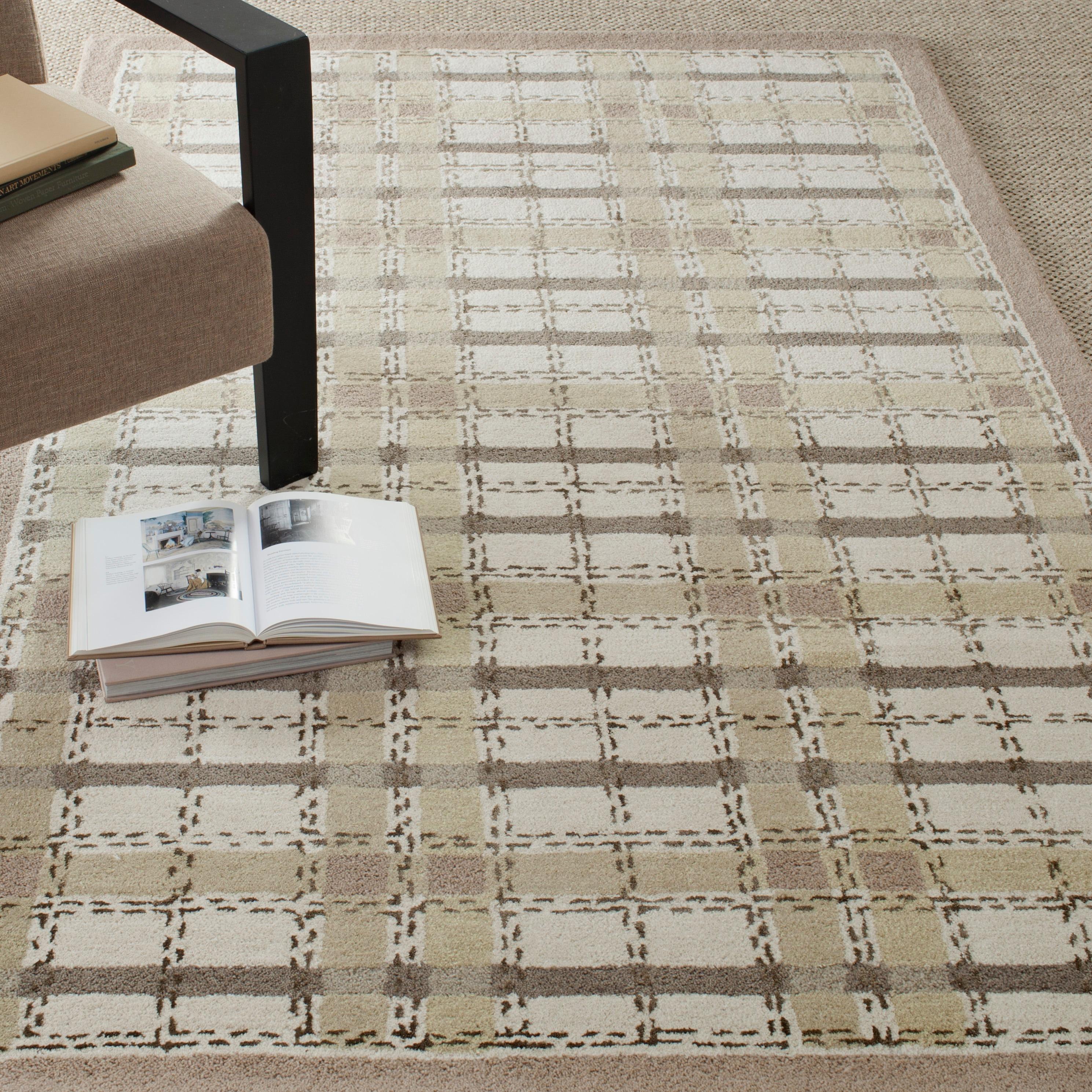 Martha Stewart Hand Tufted 70% Wool And 30% Viscose Plaid Rug