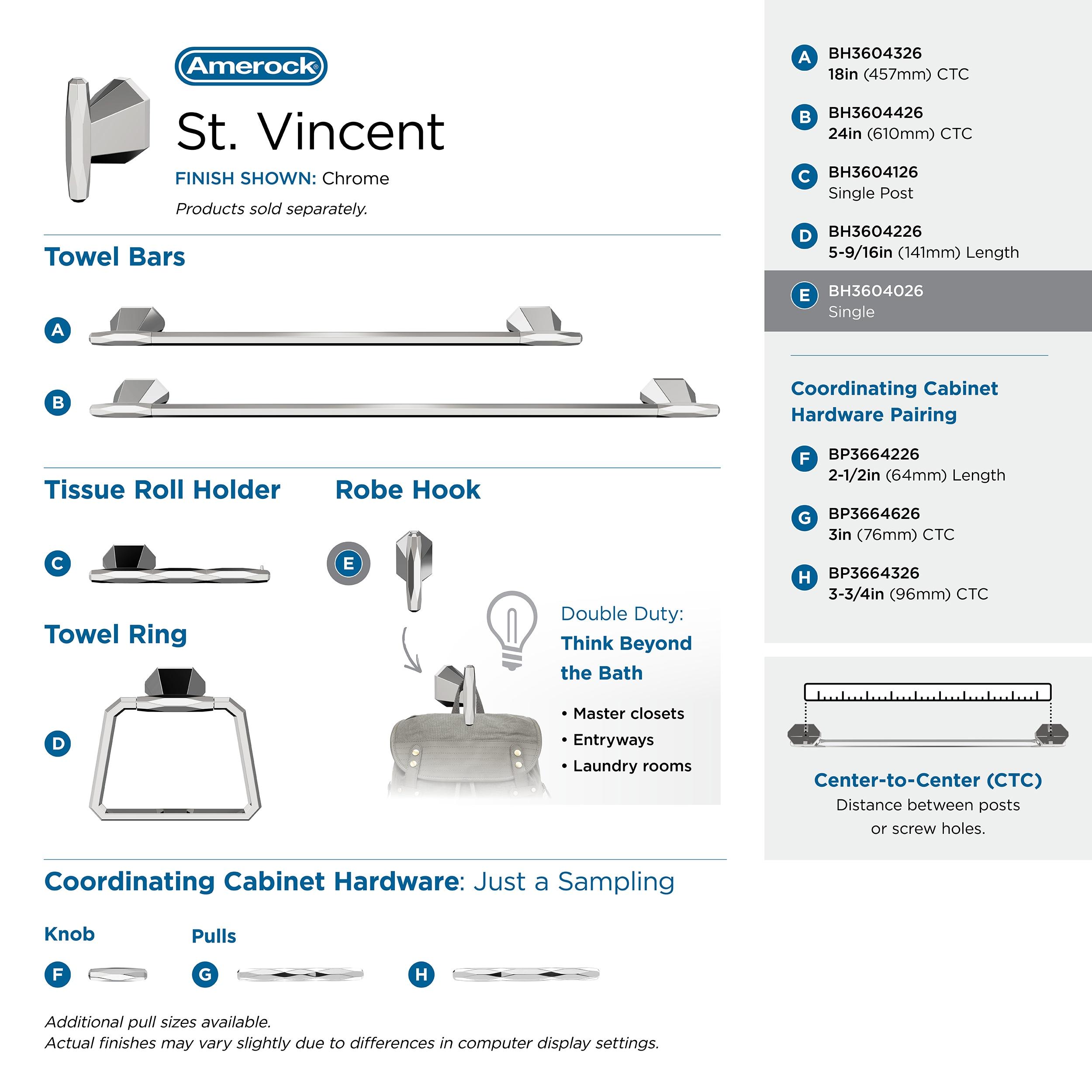 St. Vincent Wall Mounted Robe Hook