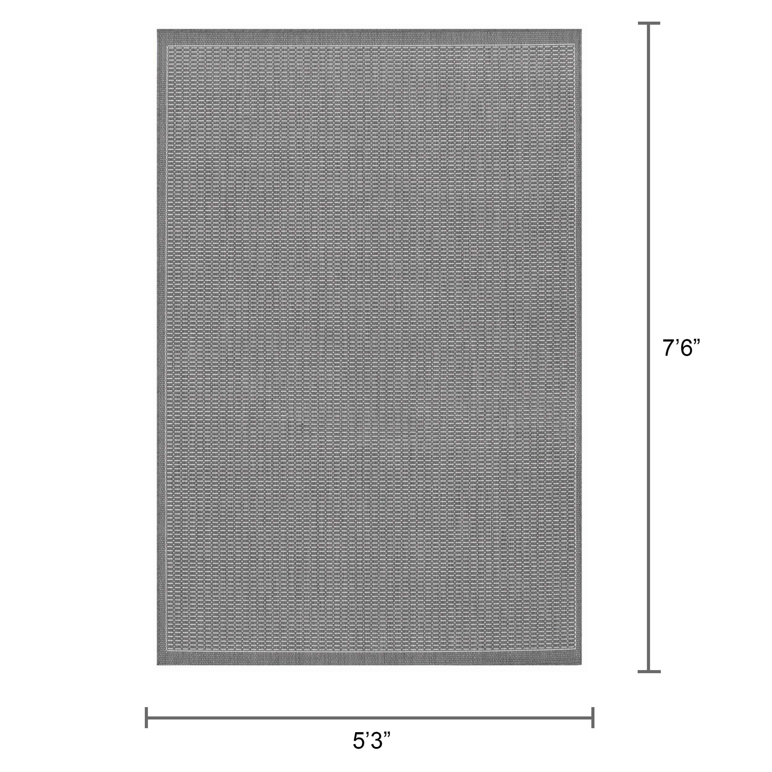 Couristan 5.25' x 7.5' Gray Rectangular Saddlestitch Rug