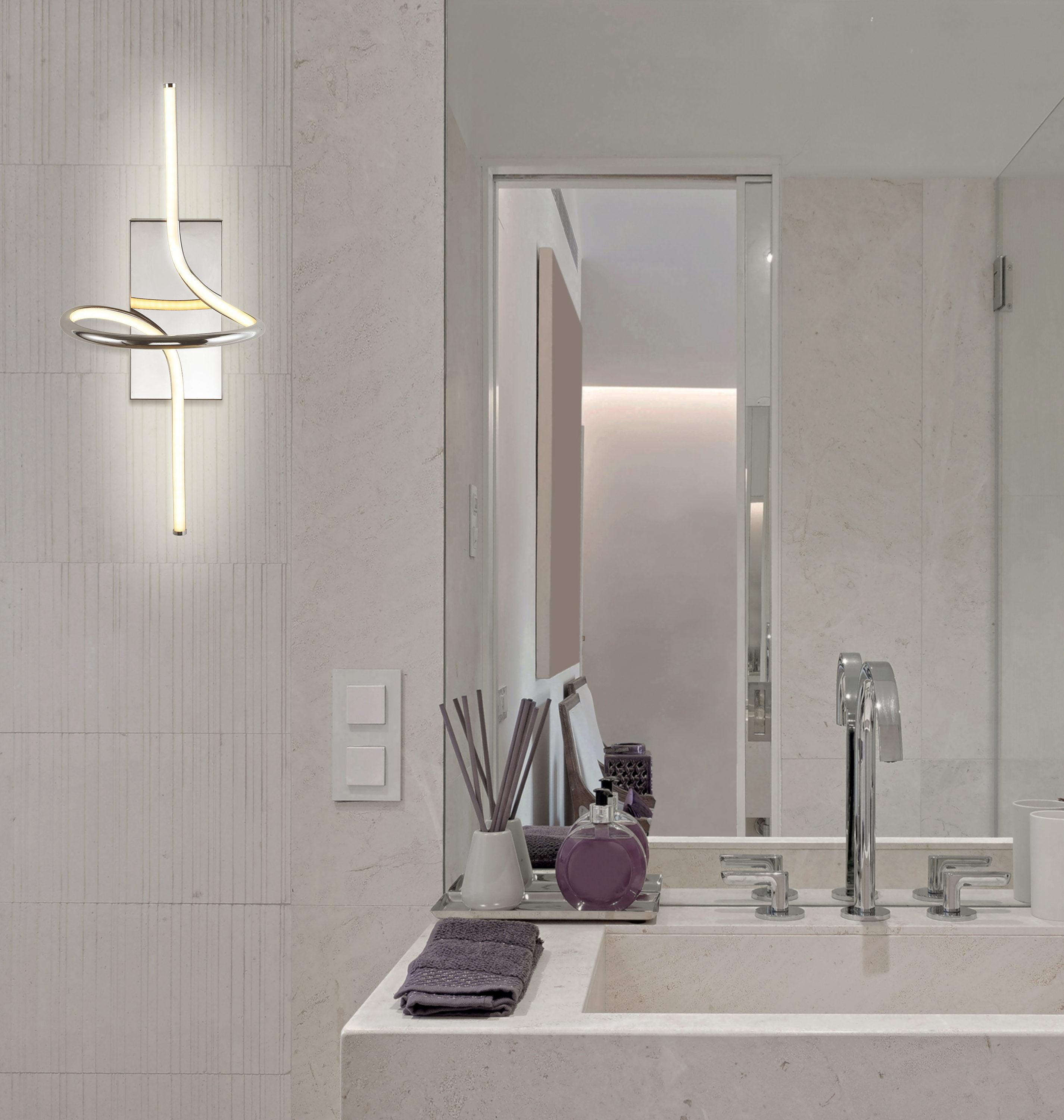 Sketch 9 in. Chrome Minimalist Metal Integrated LED Vanity Light Sconce