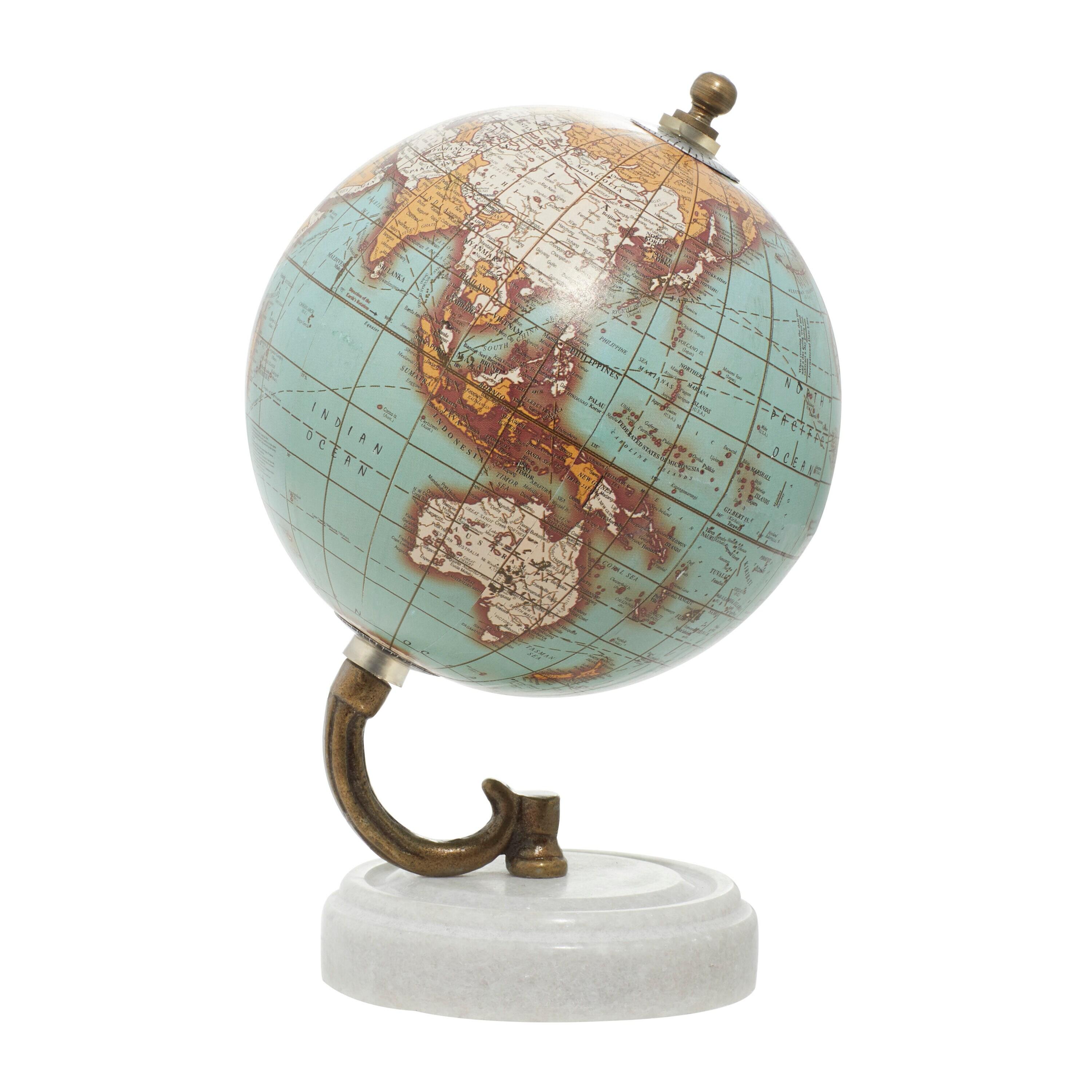 DecMode 5" Teal Globe with Marble Base