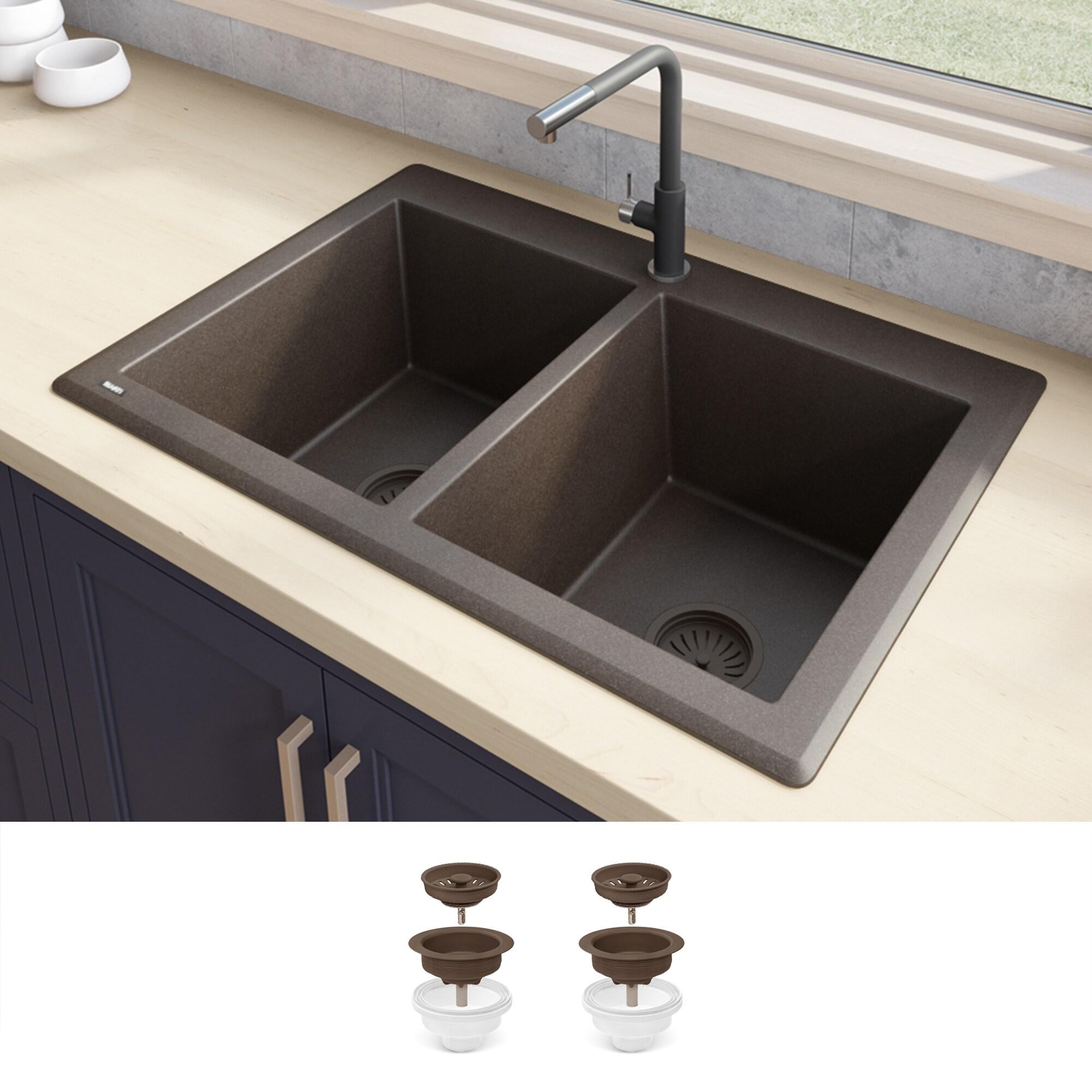 Ruvati 33 x 22 inch epiGranite Top-Mount Granite Composite Kitchen Sink