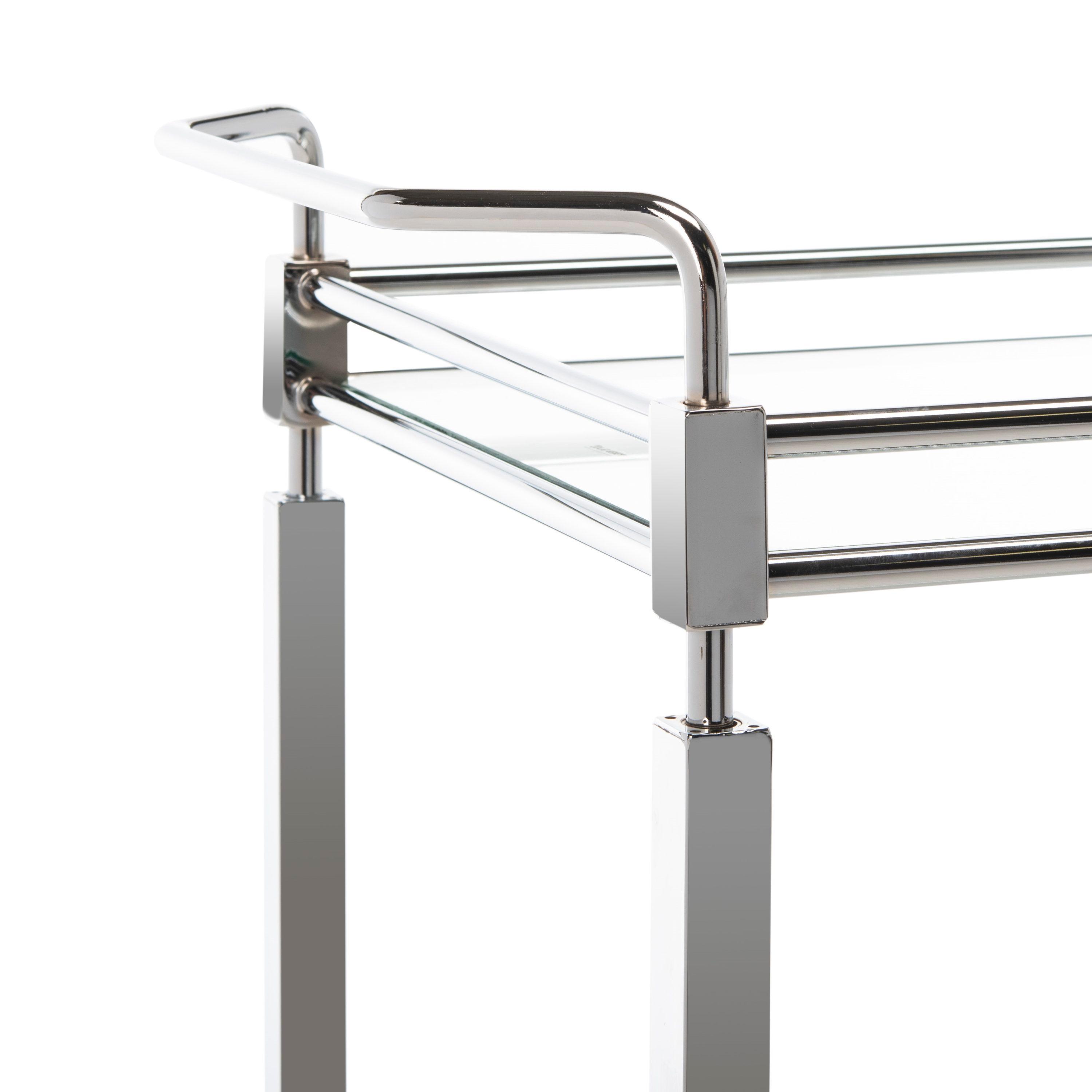 Ingrid 2 Tier Bar Cart - BCT8000A - Chrome/Glass - Safavieh
