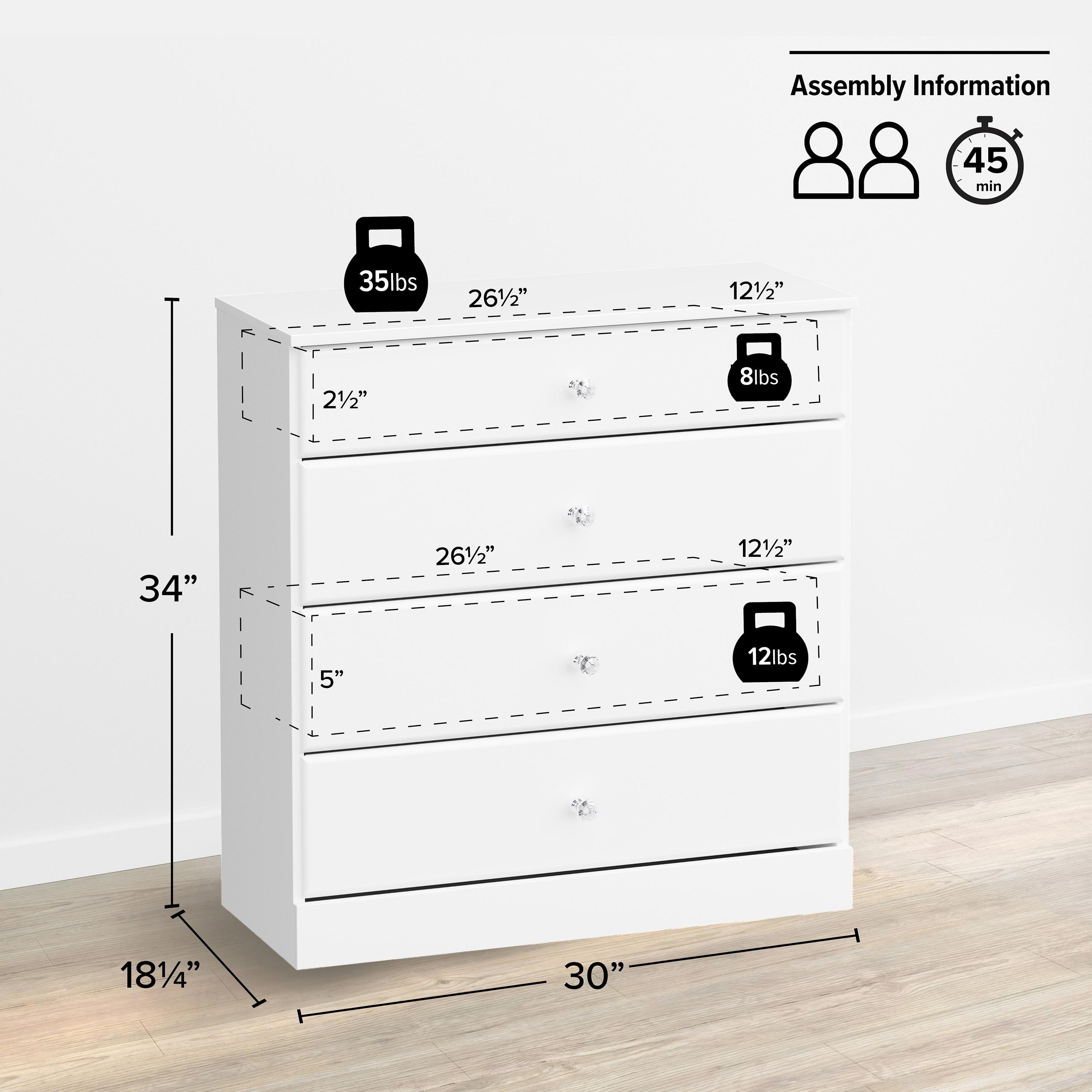 Mcclarrie Simplistic 4 Drawer 30" W Dresser
