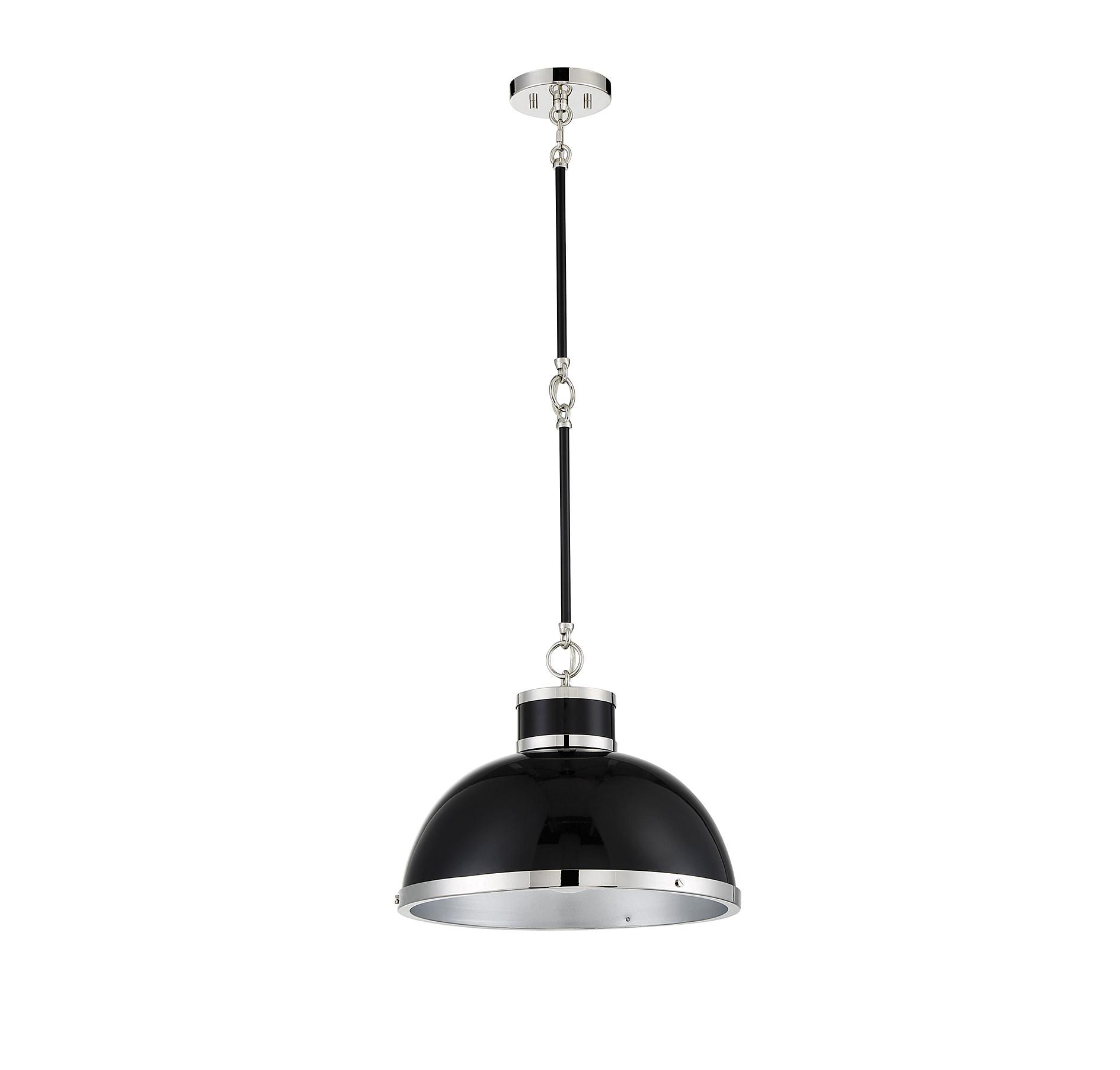 Savoy House Corning 1 - Light Pendant in  Black/Polished Nickel