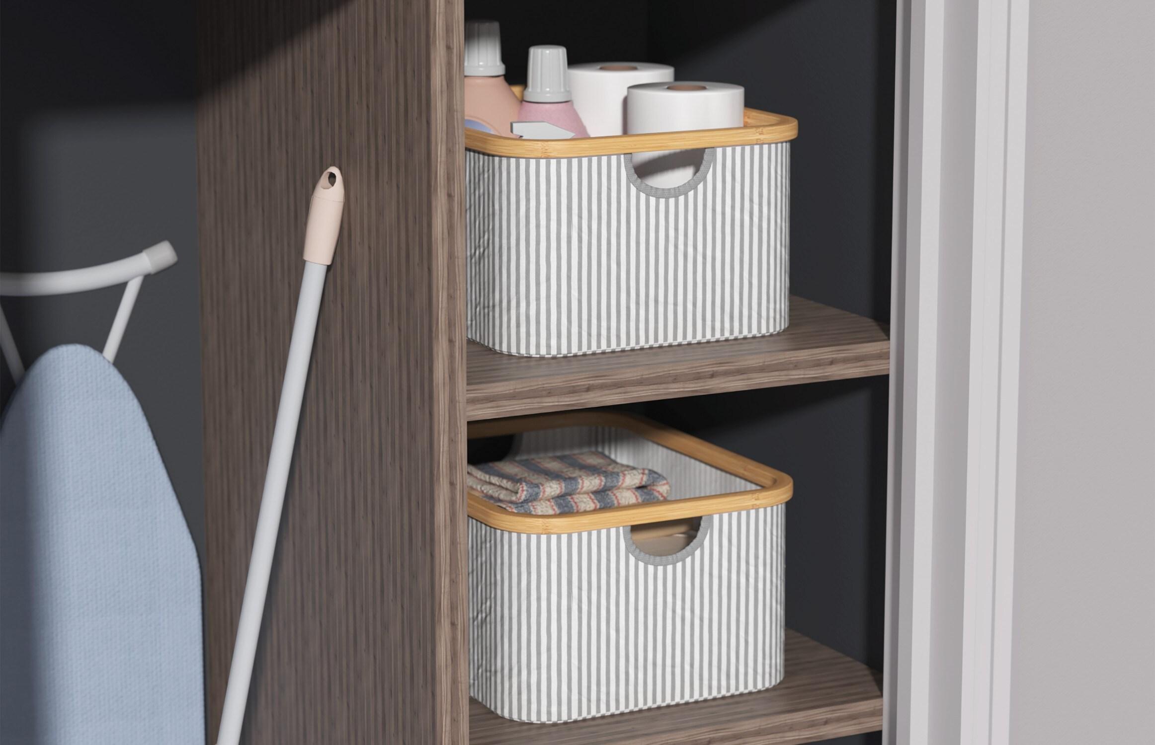 ClosetMaid Bamboo Frame Fabric Laundry Storage Bins, 2-Pack