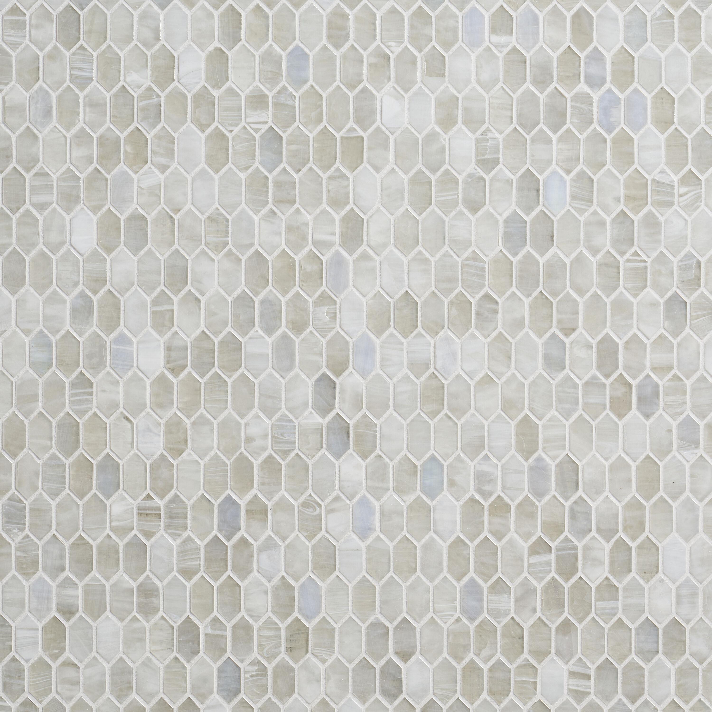 Whisper 11.61" x 11.73" Polished Mini Picket Glass Mosaic Wall Tile (0.94 Sq. Ft. / each)