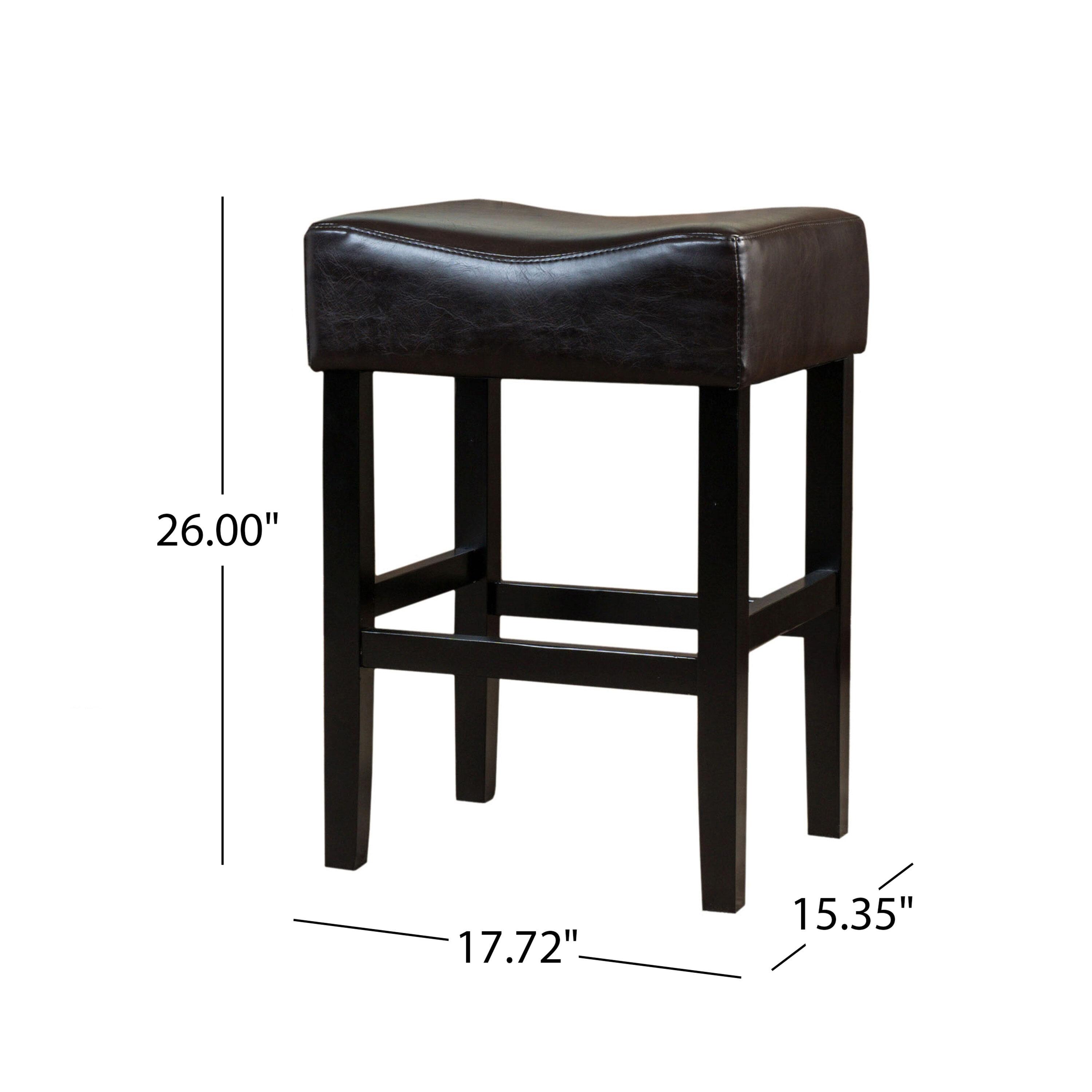 Christopher Knight Home Set of 2 Portman Backless Counter Height Barstools Brown: Upholstered, Wood Frame, 26" Seat Height
