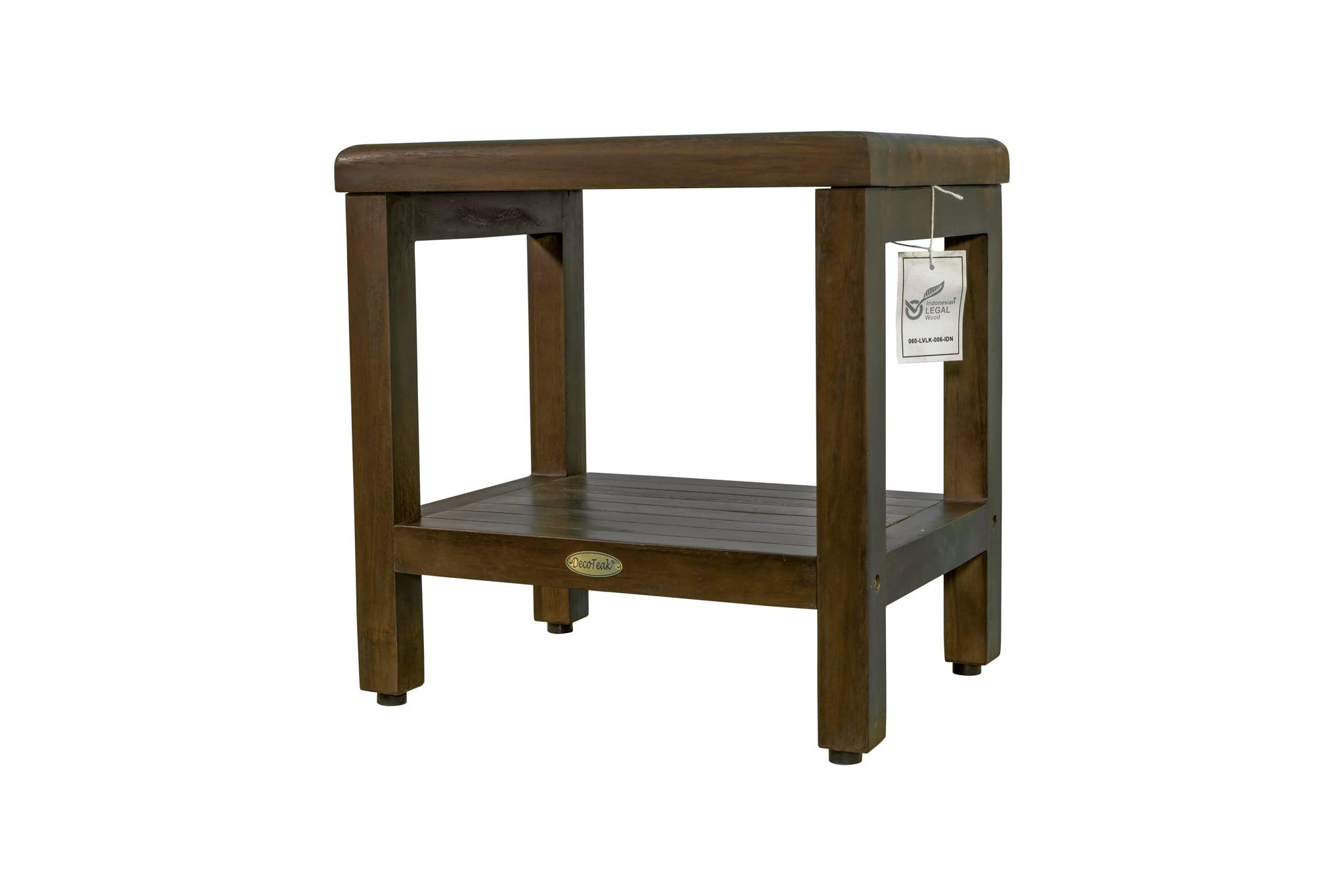 Decoteak Eleganto, Teak Shower Bench, Teak Wood Shower Bench, Teak Shower Bench, Teak Shower Stool
