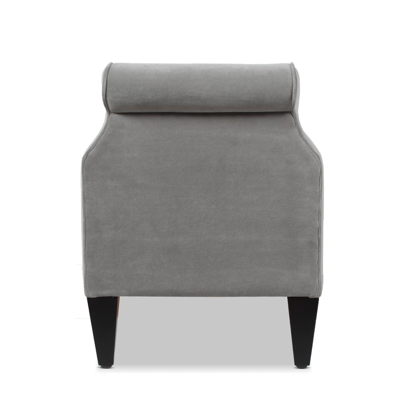 Jacqueline Tufted Roll Arm Storage Bench Grey