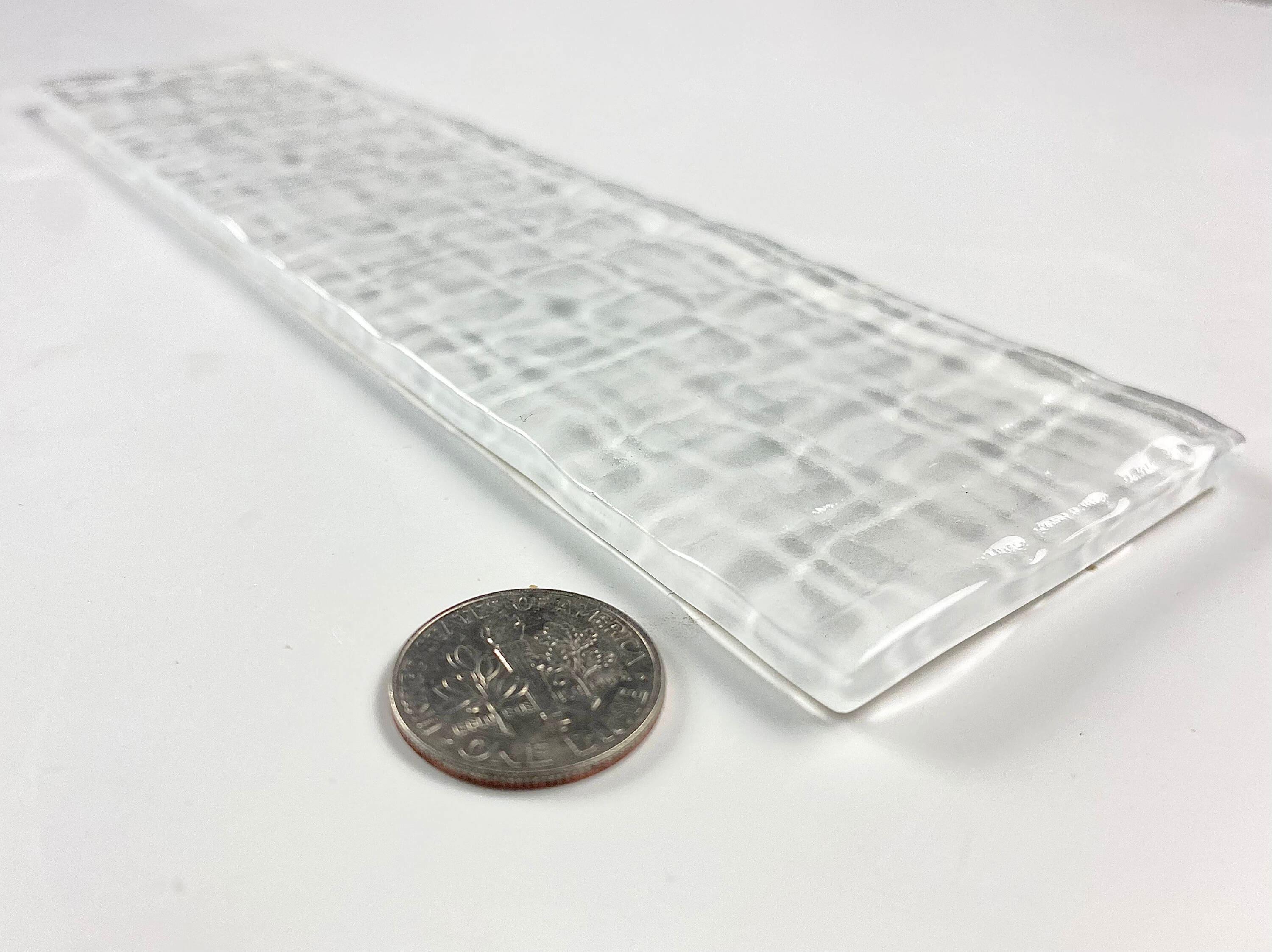 Abolos Metro Cubes 2 in. x 8 in. Textured Glass Straight Edge Subway Decorative Kitchen & Bathroom Wall Tile