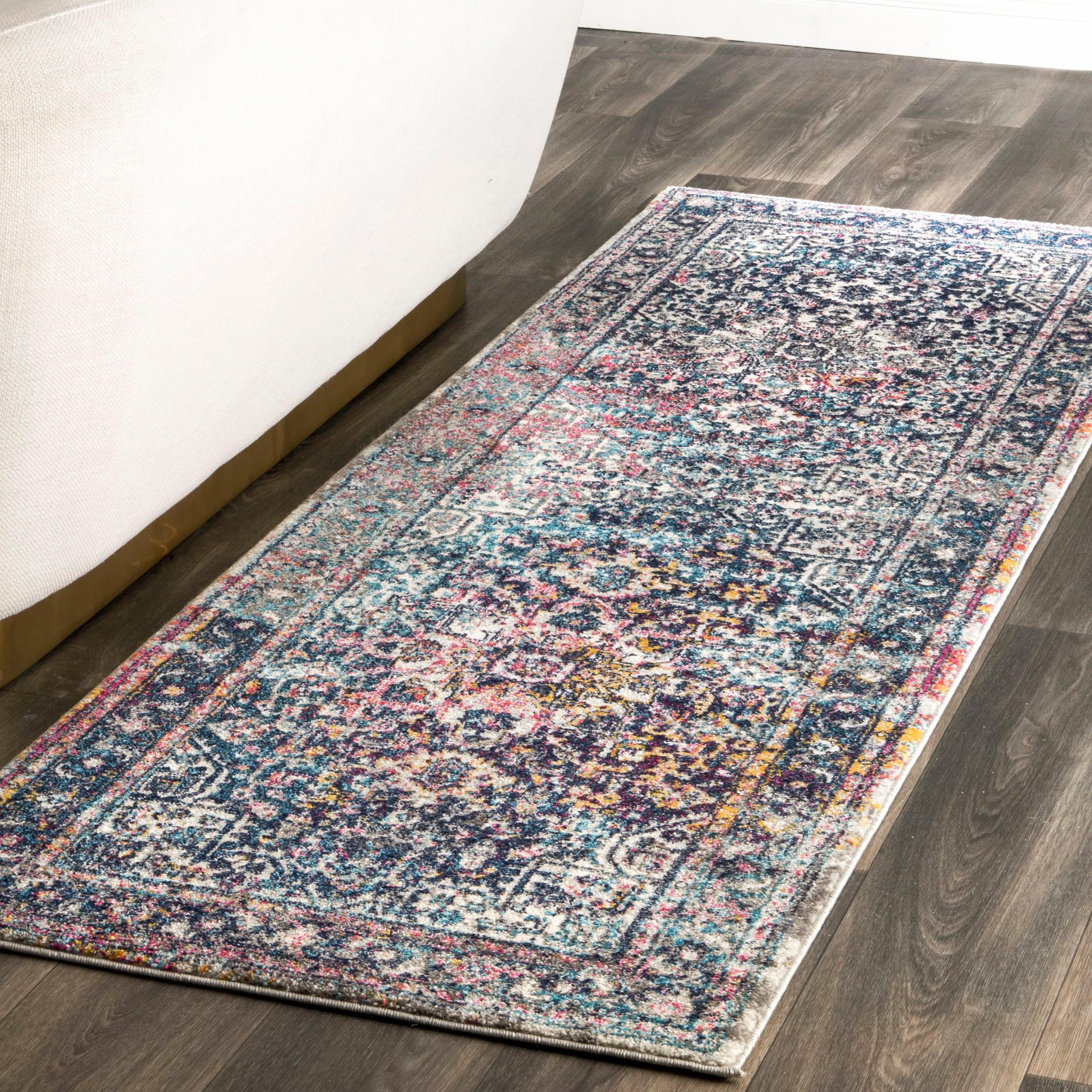 Nuloom Lilah Medallion 2x6 Runner Indoor Area Rug for Living Room Bedroom Dining Room Entryway Hallway Kitchen, Blue/Multicolor