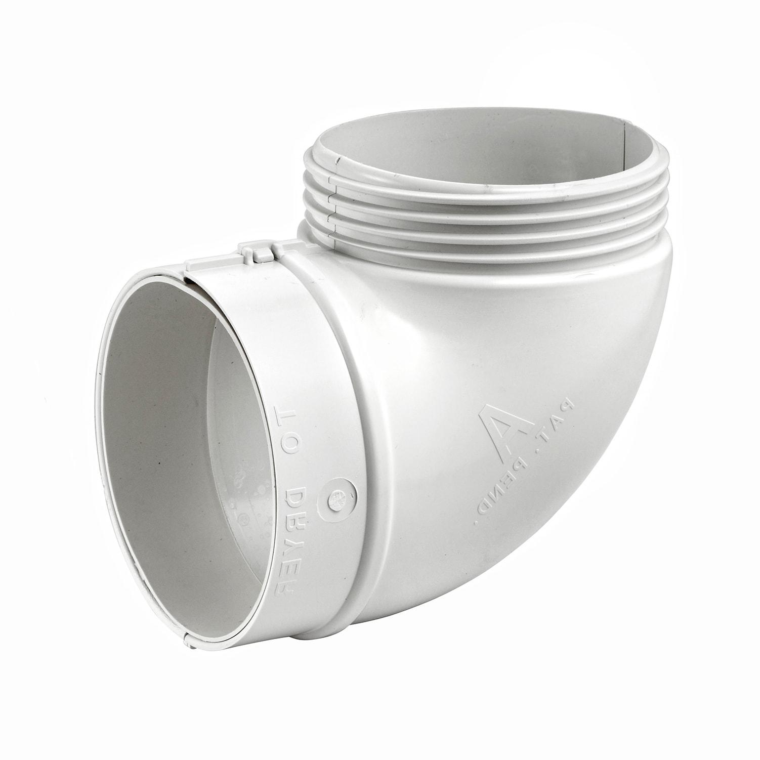 Lambro 4 In. ABS White Plastic Quick Fit Dryer Exhaust Elbow 3003L