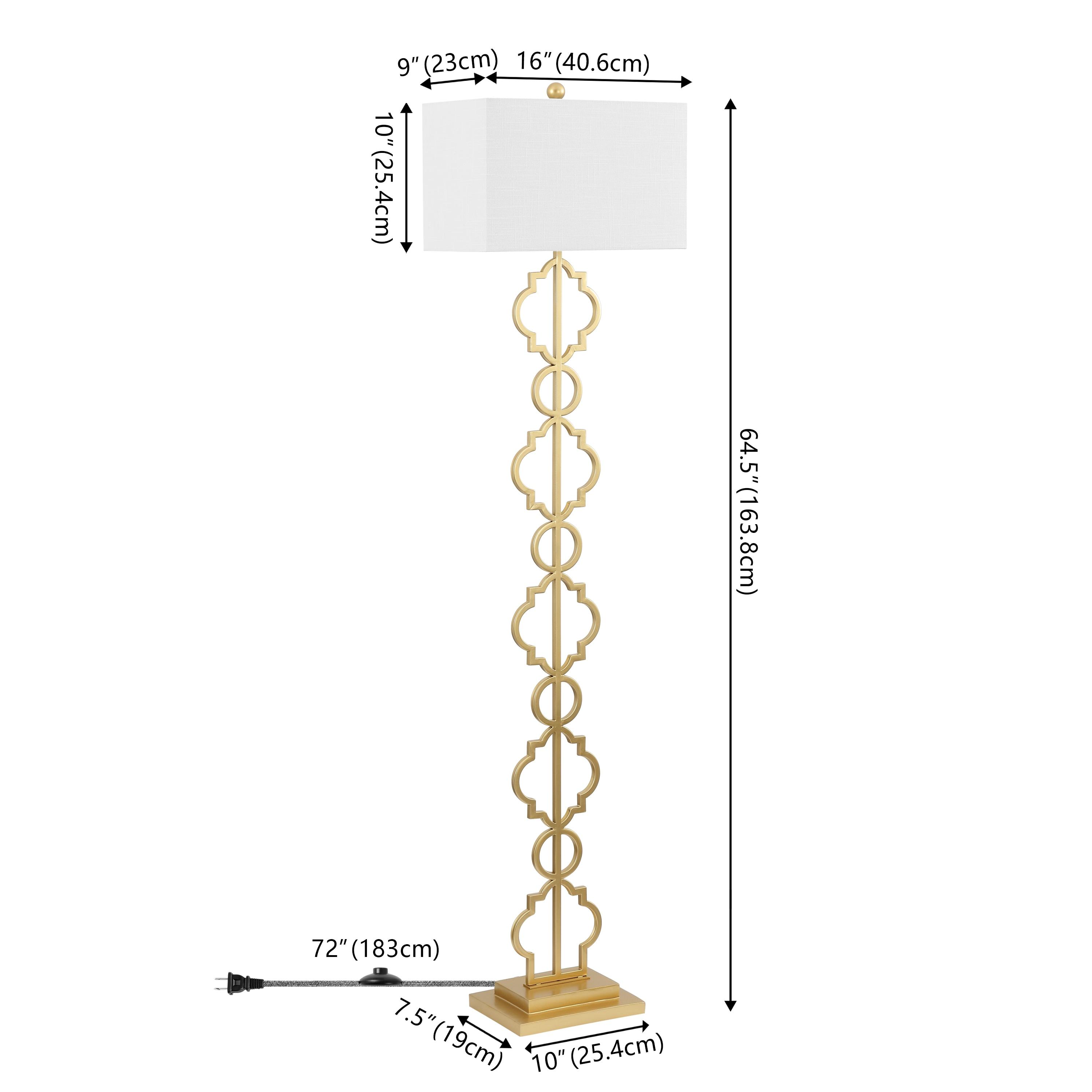 Jonathan Y Selina Iron Ogee Trellis Modern Led Floor Lamp