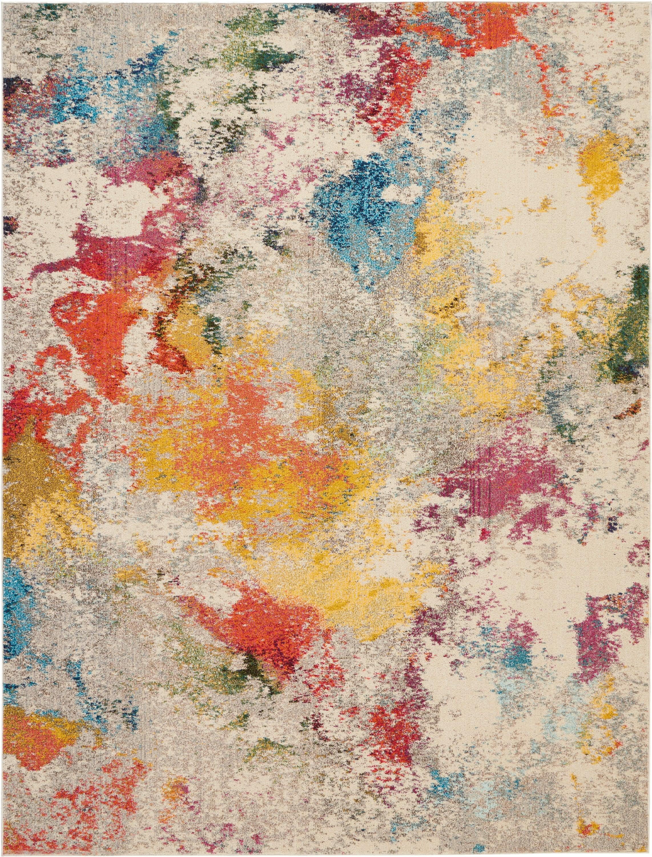 Nourison Celestial 9'X12' (9' x 12') Ivory/Multicolor Indoor Area Rug Colorful Contemporary Abstract by Nourison