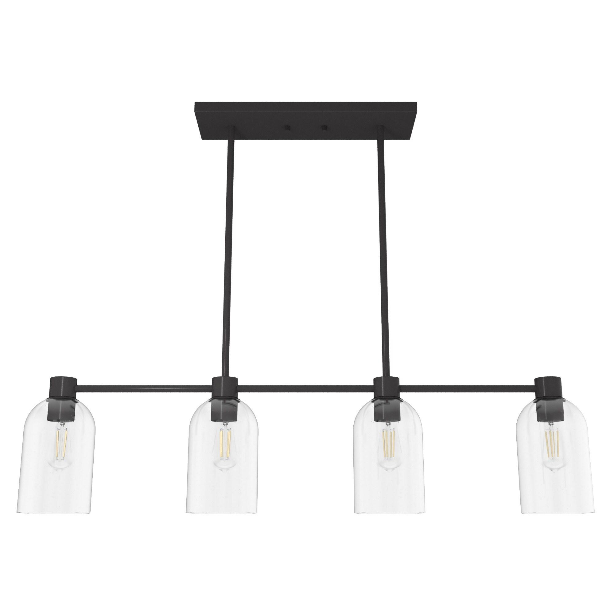 Hunter - Lochemeade 4-light Noble Bronze, Large Chandelier, Dimmable, Linear Shaped, for Bedrooms, Kitchens, Dining, Living Rooms - 19720