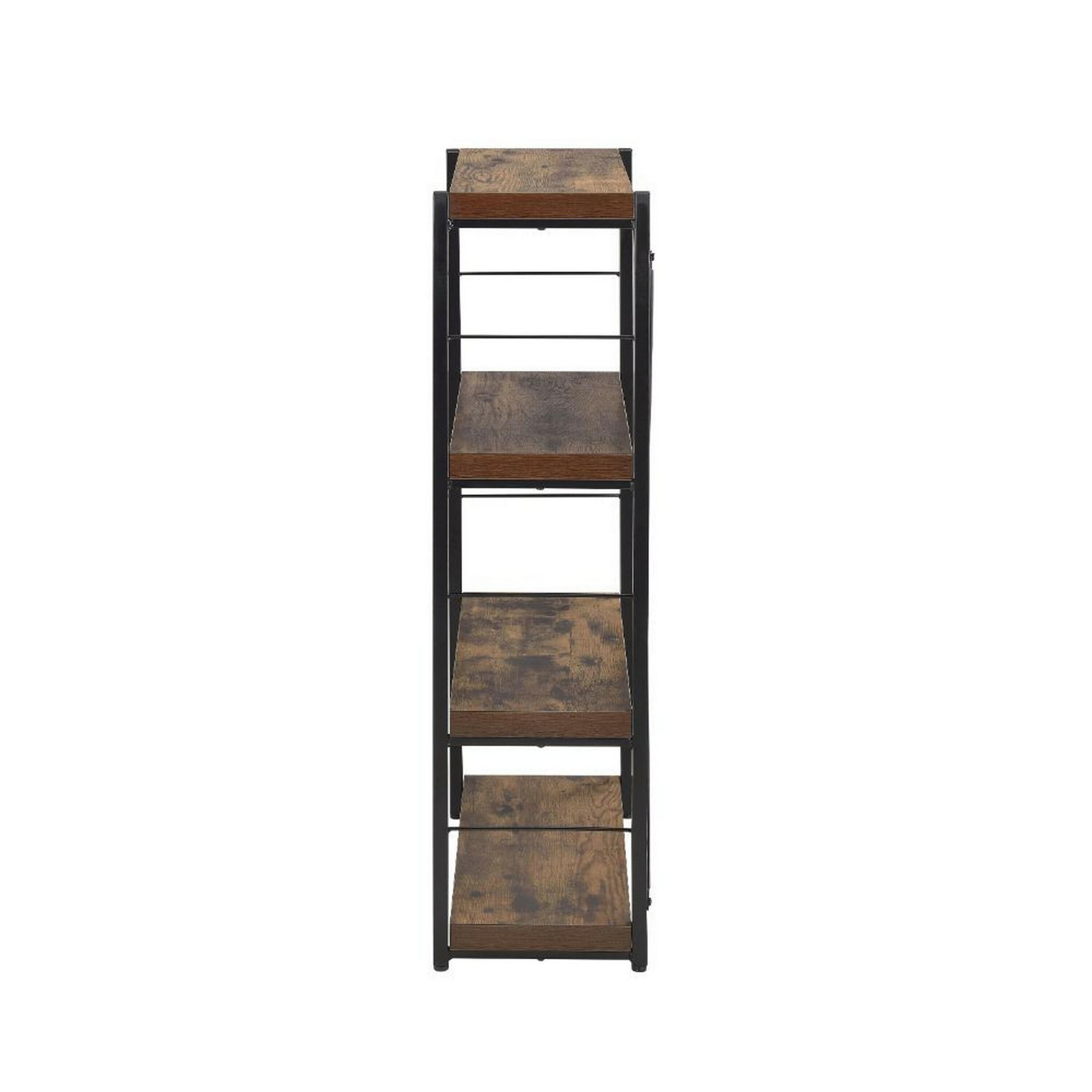 Bob 4 Shelf Wooden Bookcase In Weathered Oak