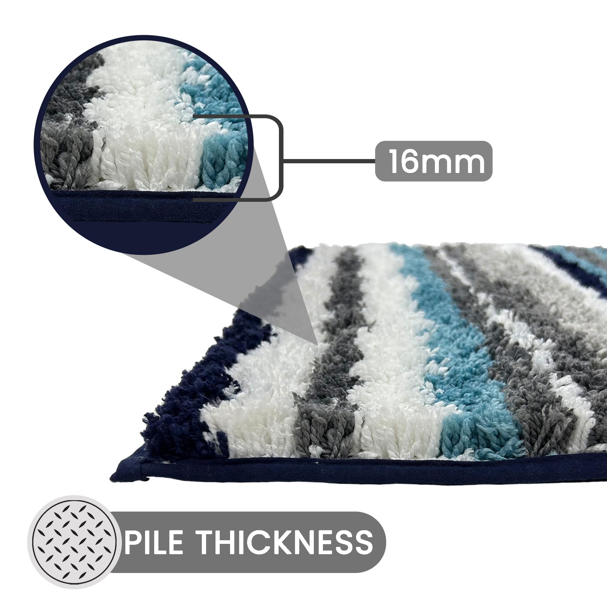 Better Trends Griffie 100% Polyester TPR Backing Tufted Bath Rug 24" x 36" Rectangle - Blue