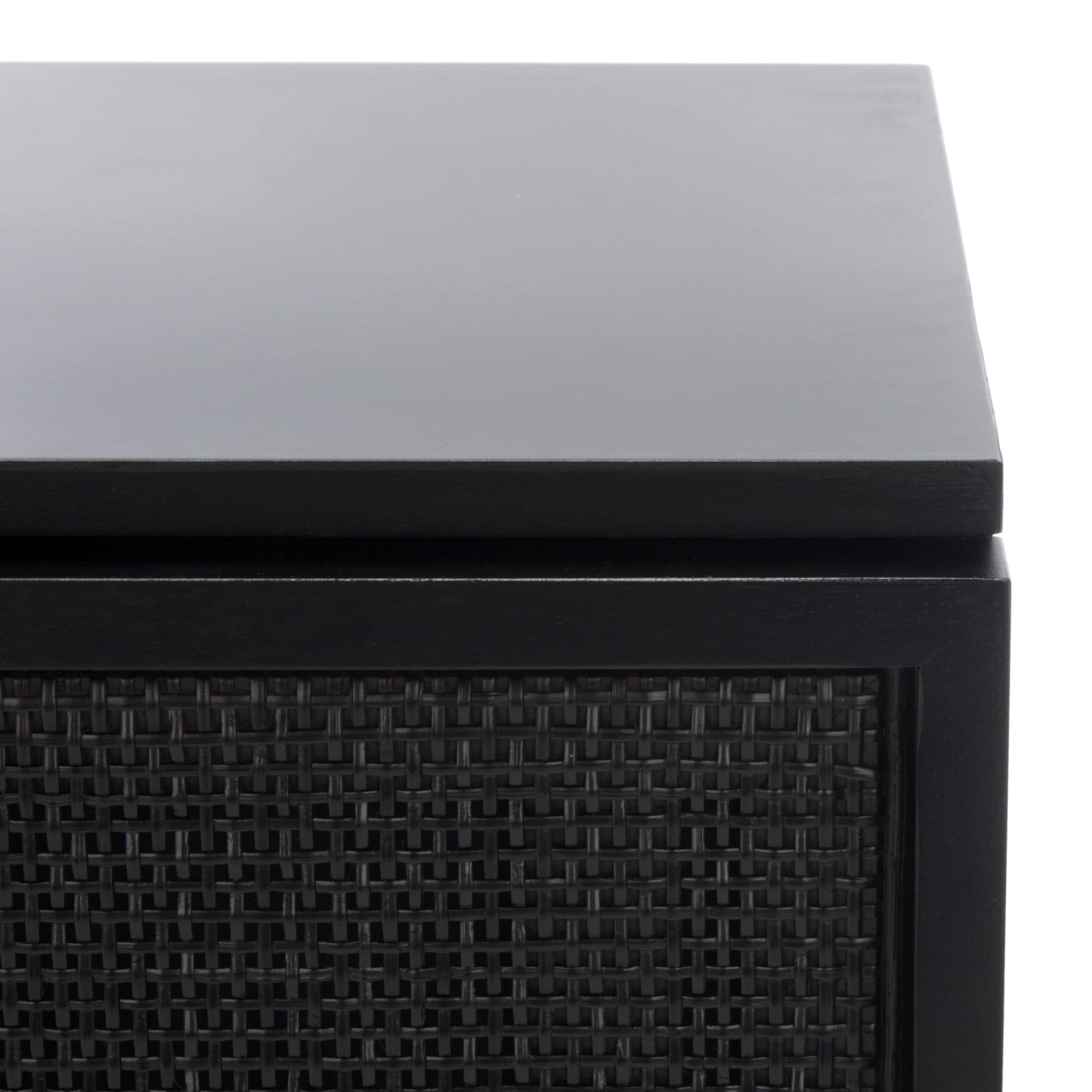 Zadie 2 Drawer Rattan Nightstand - Black - Safavieh