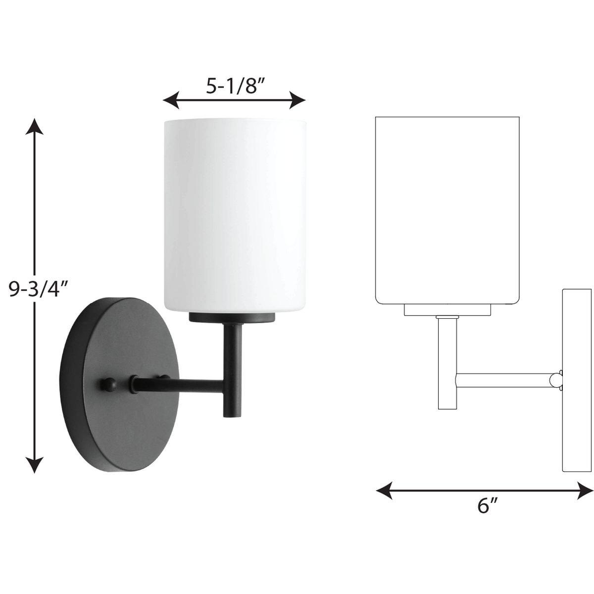 Progress Lighting Replay 1-Light Bath & Vanity, Brushed Nickel, Porcelain, Up/Down Mounting, Shade Included