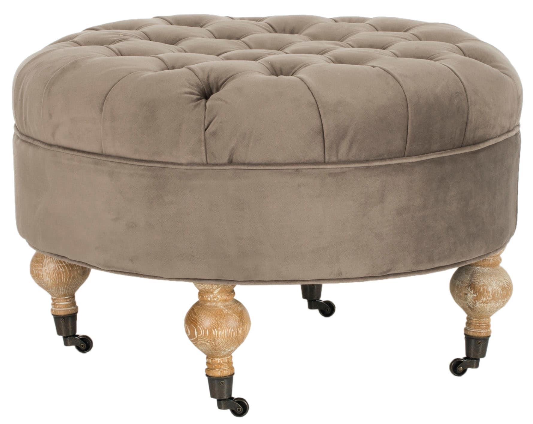 Clara Round Ottoman - MCR4601 - Mushroom - Safavieh