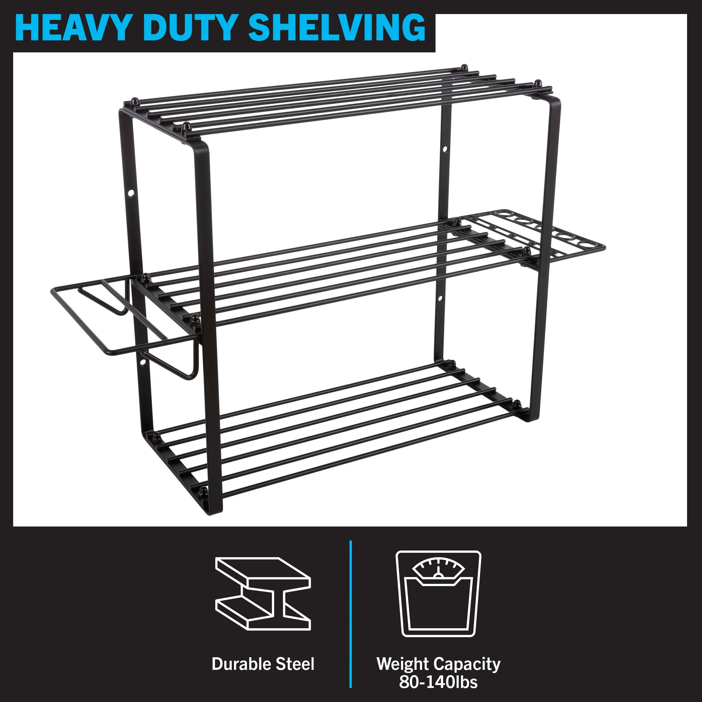 Stalwart 4-Tier Power Tool Organizer Shelving - Wall Mount Garage Storage System for Tools by Stalwart