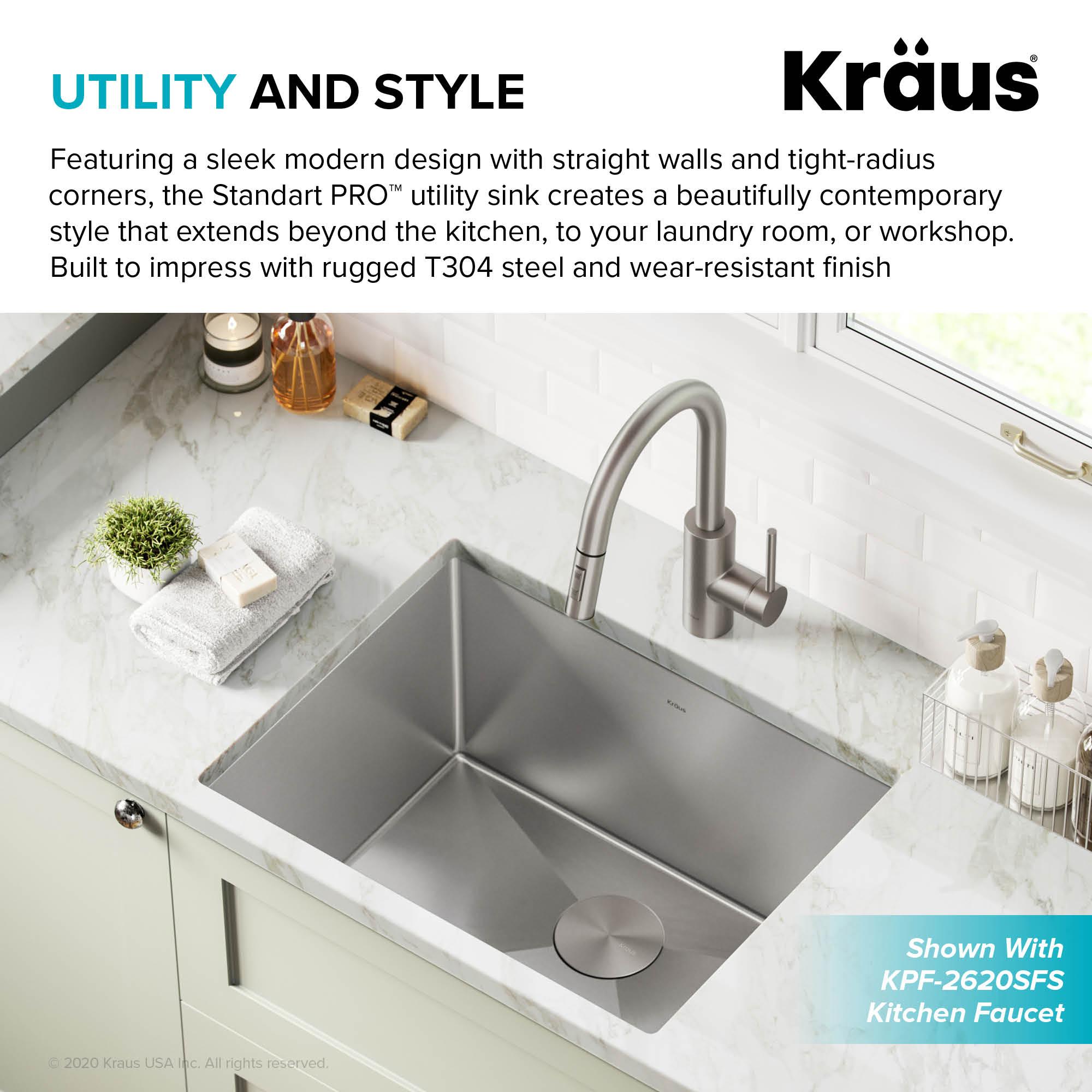 KRAUS Standart Pro Undermount 16 Gauge Stainless Steel Bar Kitchen Sink