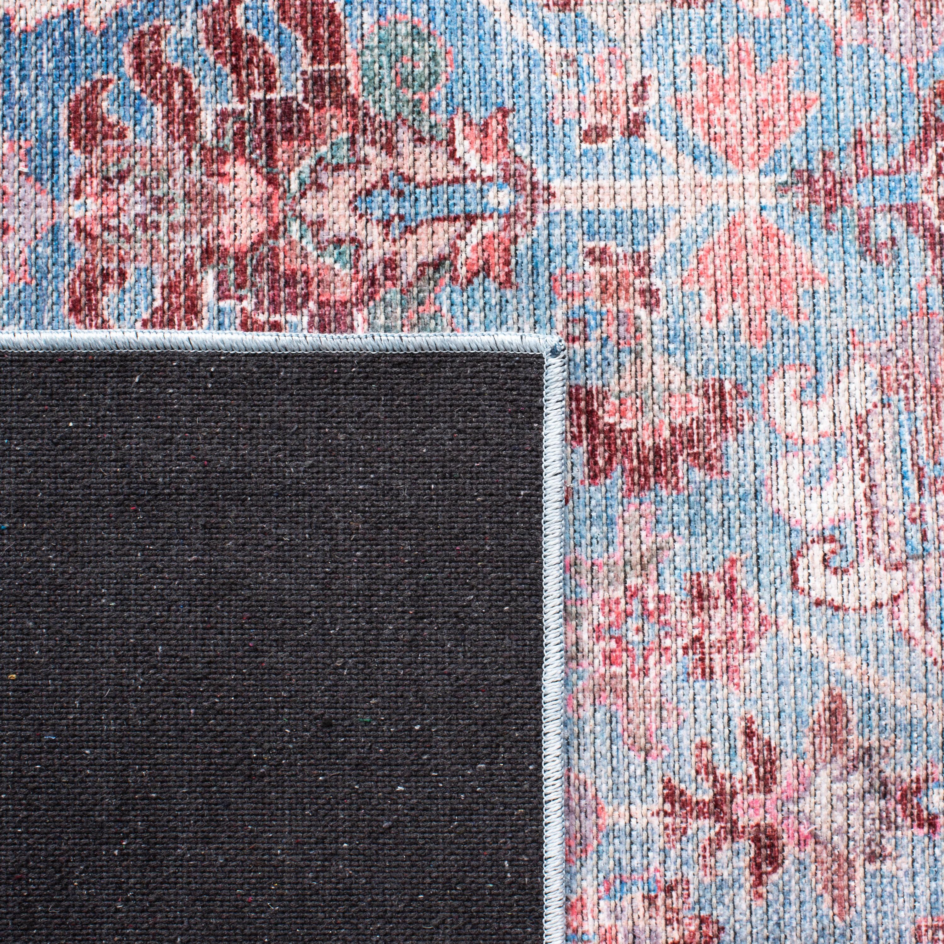 Serapi SEP515 Power Loomed Machine Washable Area Rug - Blue/Rust - 8'x10' - Safavieh.