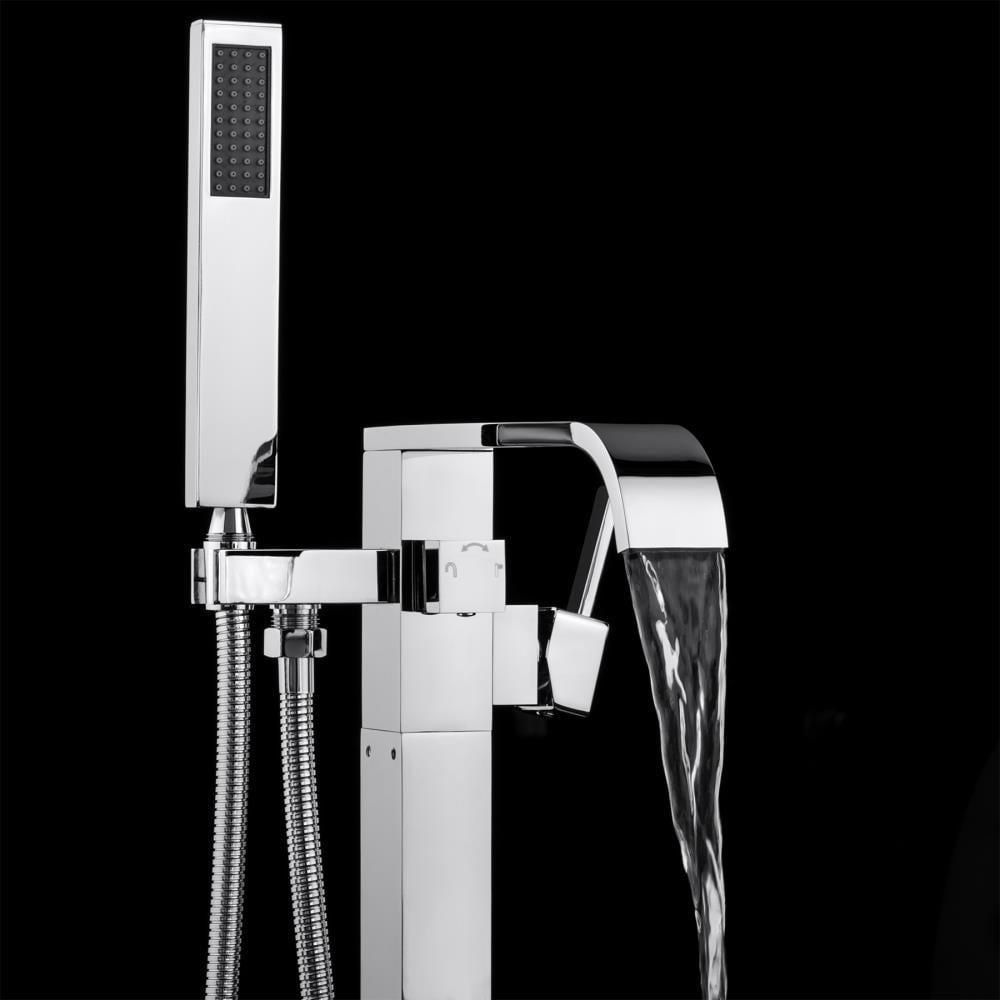 AKDY 34" Freestanding Bathtub Faucet Floor Mount Tub Filler Handheld Bath Wand Shower