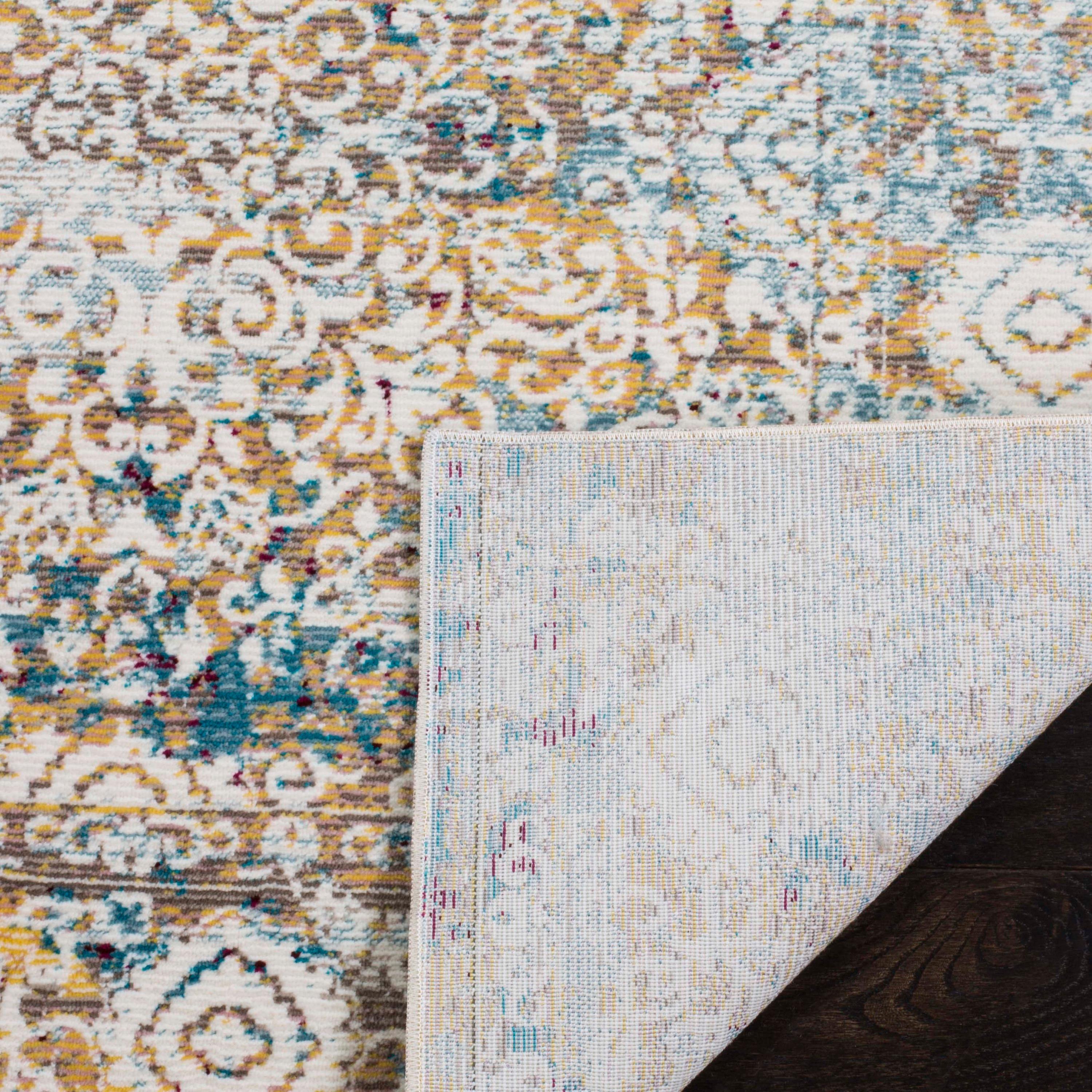 Aria ARA183 Power Loomed Area Rug - Yellow/Cream - 8'x10' - Safavieh.