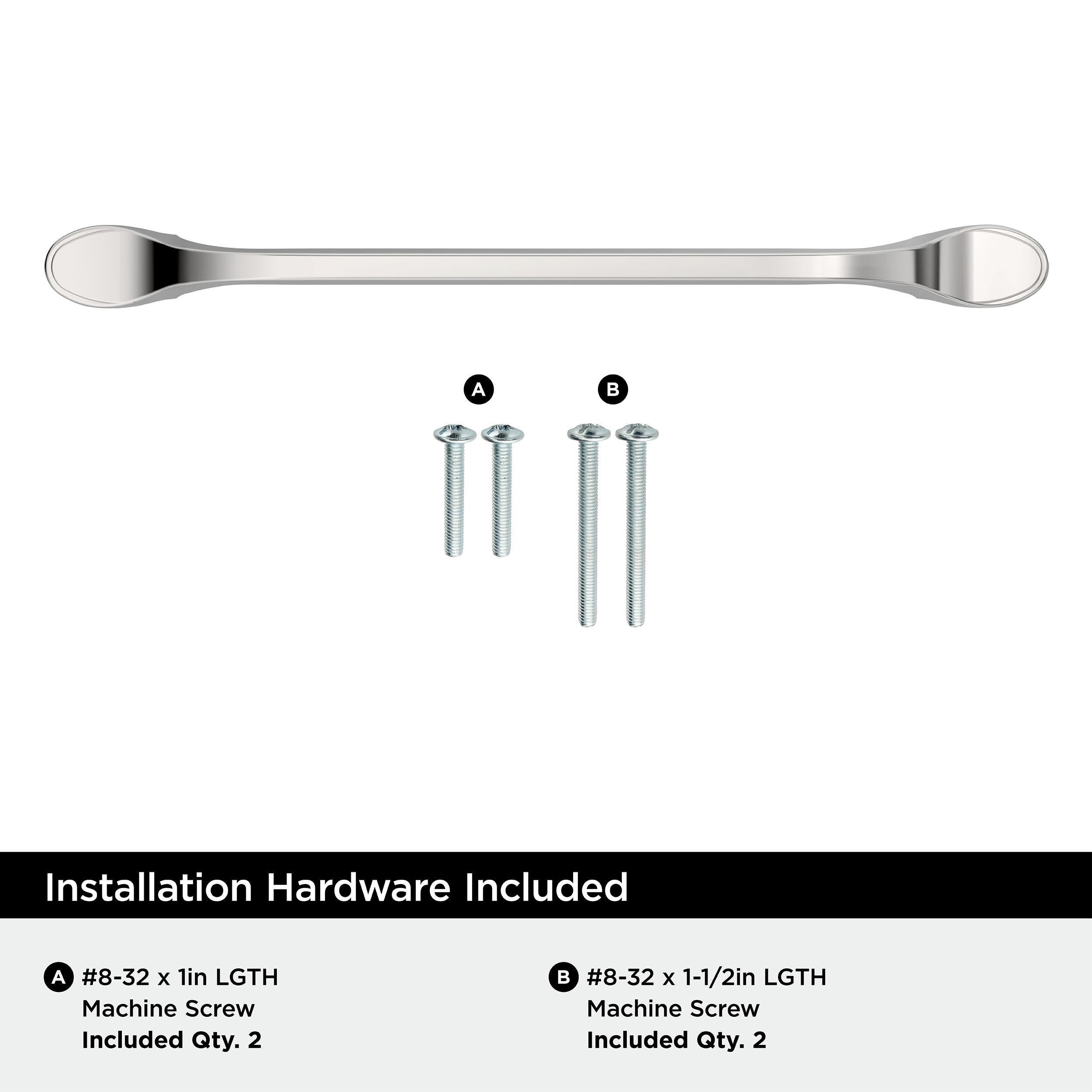 Amerock BP2193826 Polished Chrome Cabinet Pull | 6-5/16 inch (160mm) Center-to-Center Cabinet Hardware | Ravino | Furniture Hardware | Drawer Pull