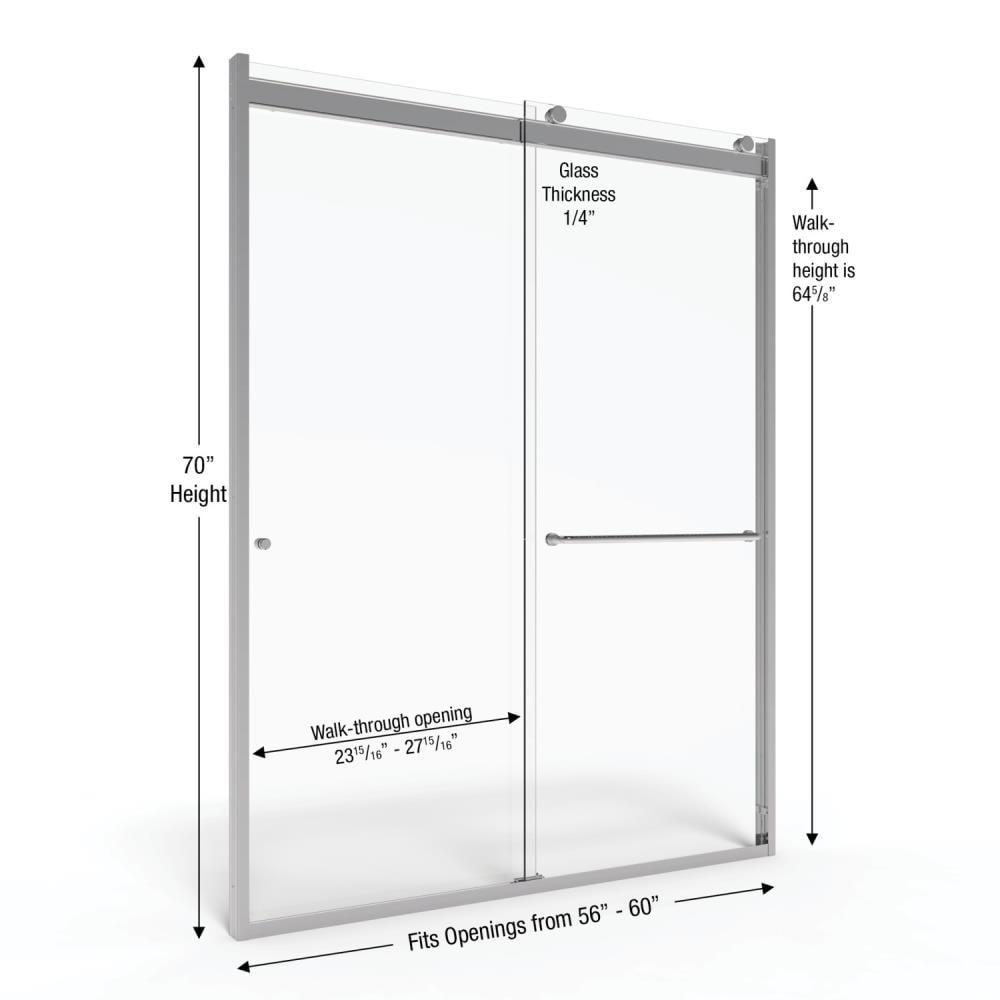 Rotolo 60" W x 70" H Semi-Frameless Shower Door