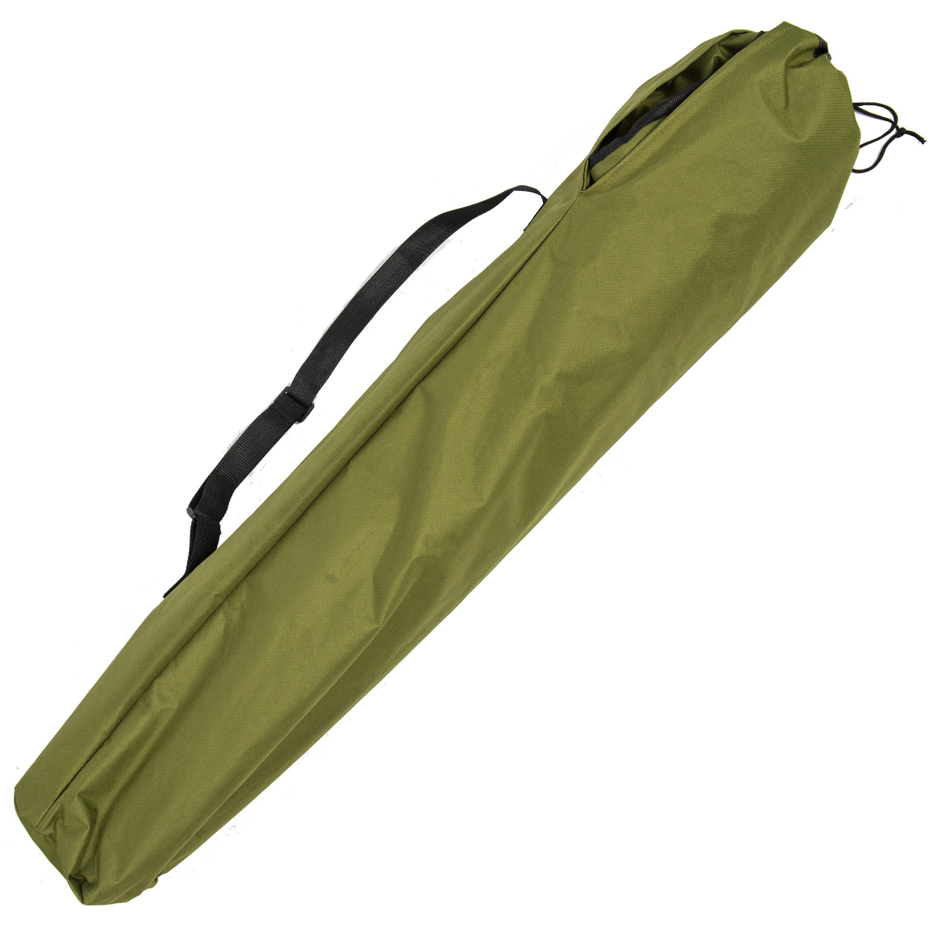 Rio Brands Camp & Go Heavy-Duty Folding Quad Outdoor Camping Chair, Portable Folding Camp Chair with Wide Seat, Cup Holders, and Carry Bag