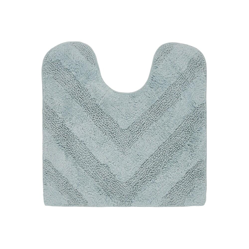 Better Trends Hugo 100% Cotton Tufted Non-Slip Backing Bath Rug 20" x 20" Contour - Blue