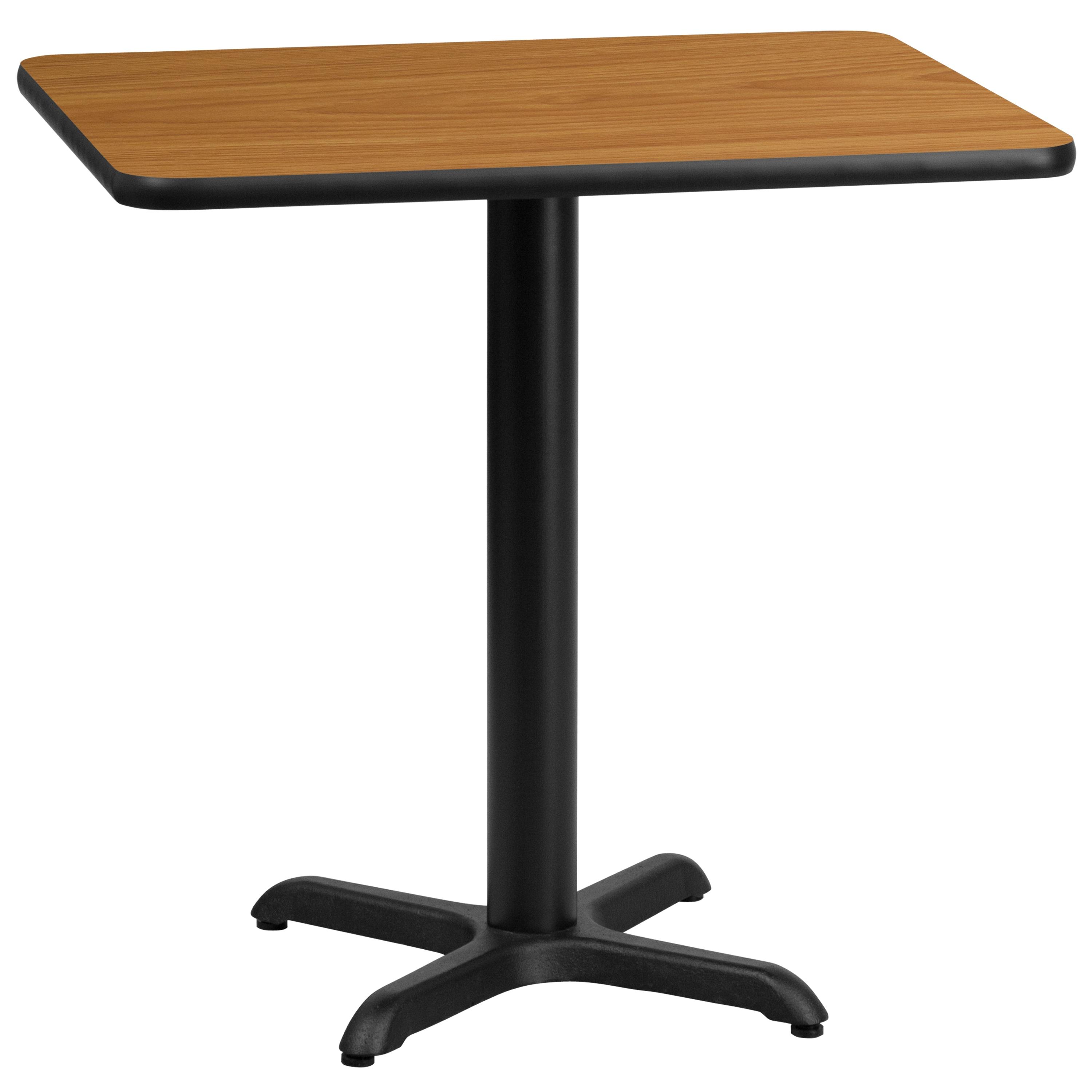 Flash Furniture 24'' x 30'' Rectangular Natural Laminate Table Top with 22'' x 22'' Table Height Base