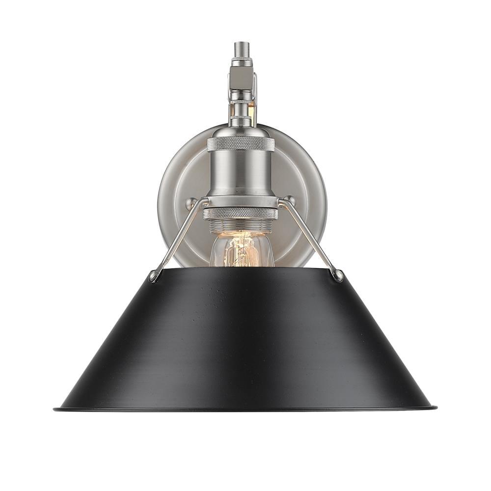 Golden Lighting Orwell 1-Light Wall Sconce in Pewter with Black