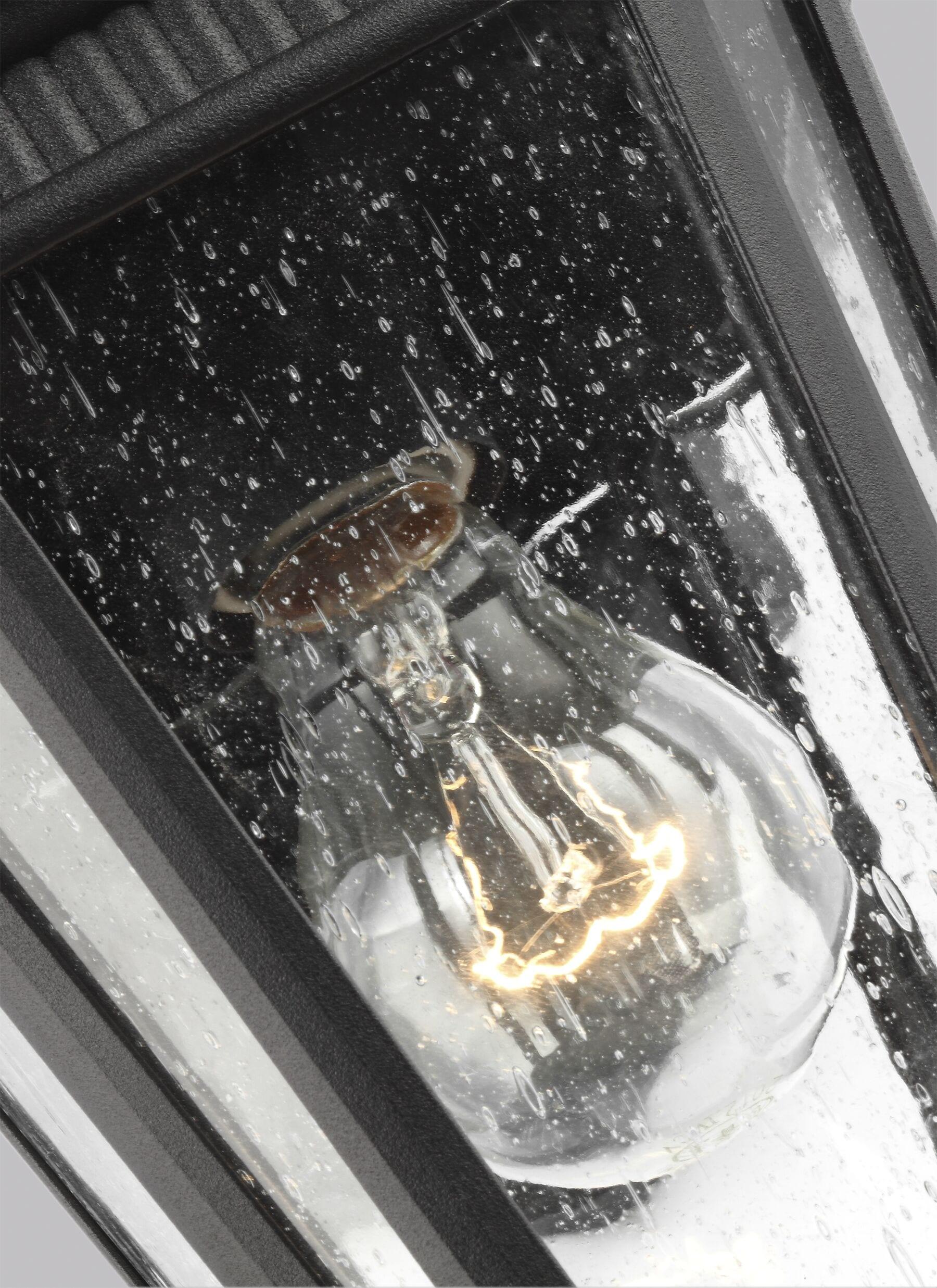 Sea Gull Lighting OL5420BK Cotswold Lane - Outdoor Wall Lantern Traditional Aluminum Approved for Wet Locations in Traditional Style - 6.5 Inches Wide by 11.5 Inches High