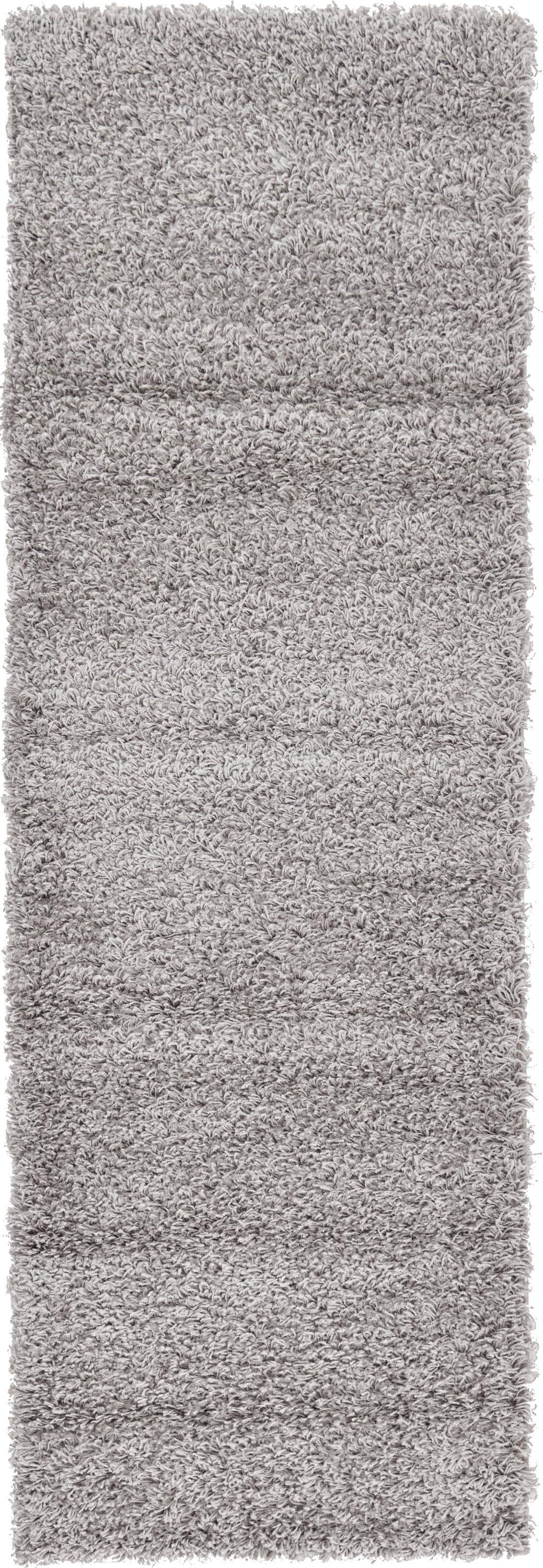 Unique Loom Solid Shag Collection Area Rug (2' x 6' 5" Runner, Cloud Gray)