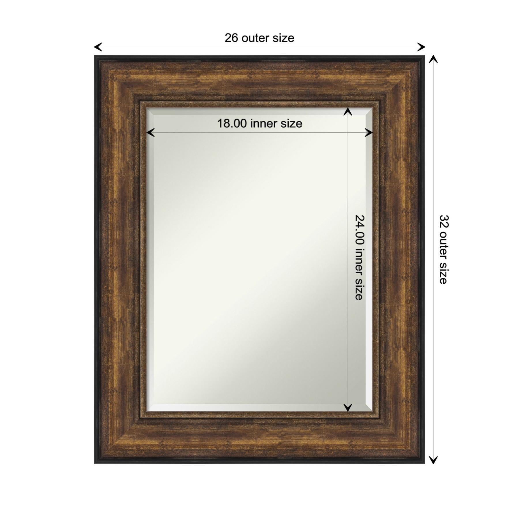 Medium Rectangle Bronze Bronze/Copper Metallic Beveled Glass Modern Mirror (31.5 in. H x 25.5 in. W)