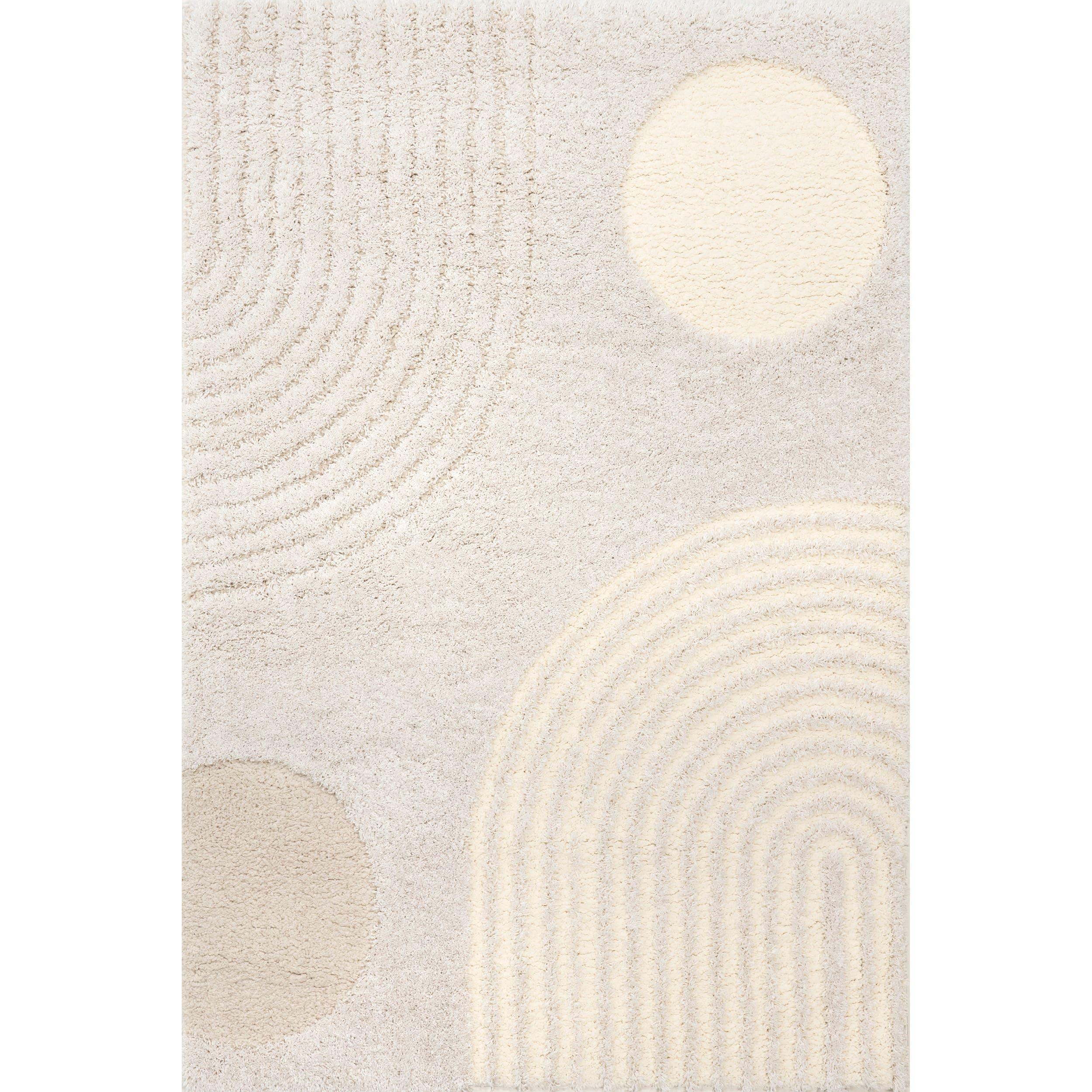 Nuloom Gloria Abstract 8x10 Shag Indoor Area Rug for Living Room Bedroom Dining Room Nursery Kitchen, Beige