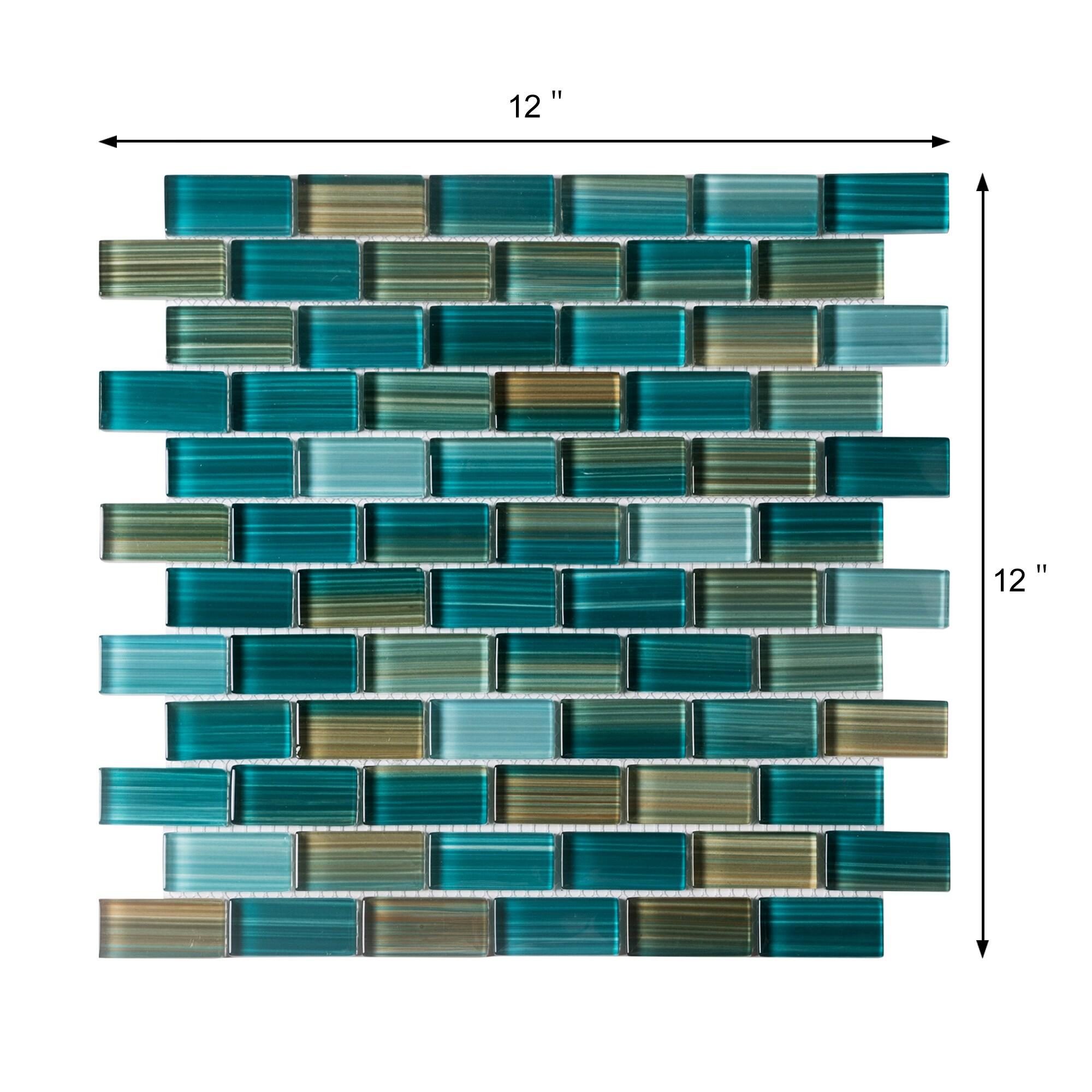 Swimming Pool Series 1" x 2" Straight Edge Glass Mosaic Tile