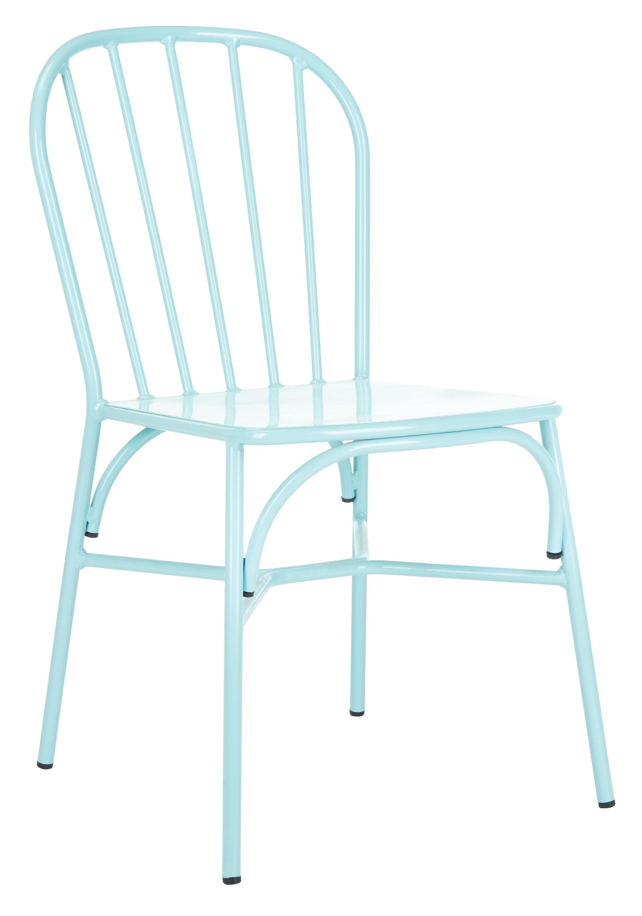SAFAVIEH Everleigh Outdoor Patio Side Chair, Baby Blue, Set of 2