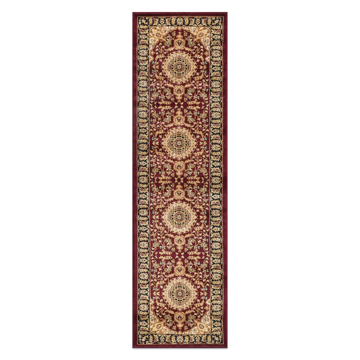 World Rug Gallery Traditional Oriental Medallion Area Rug - BURGUNDY 2'7"x10'